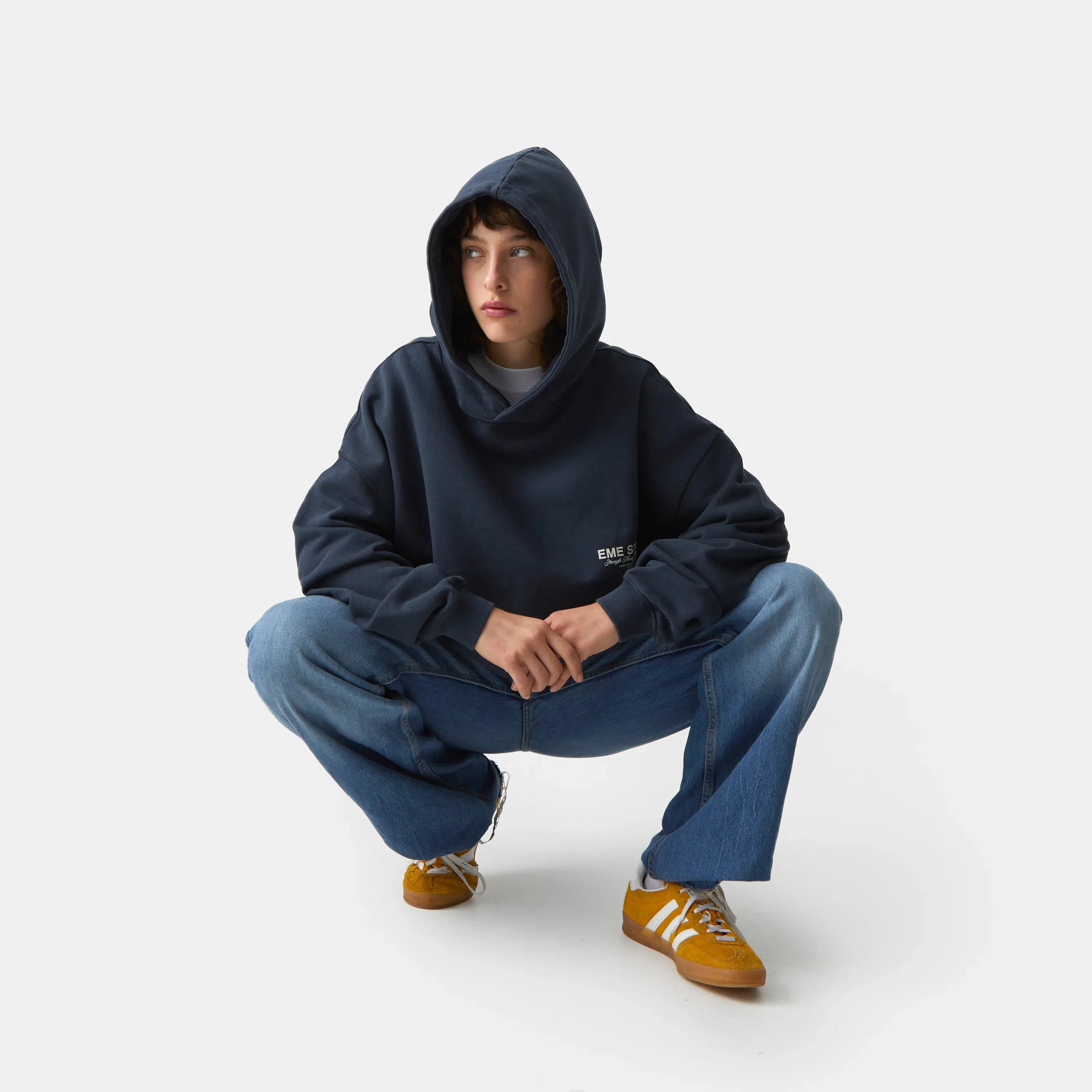Iconic Navy Oversized Hoodie sold by EME STUDIOS product image thumbnail 4