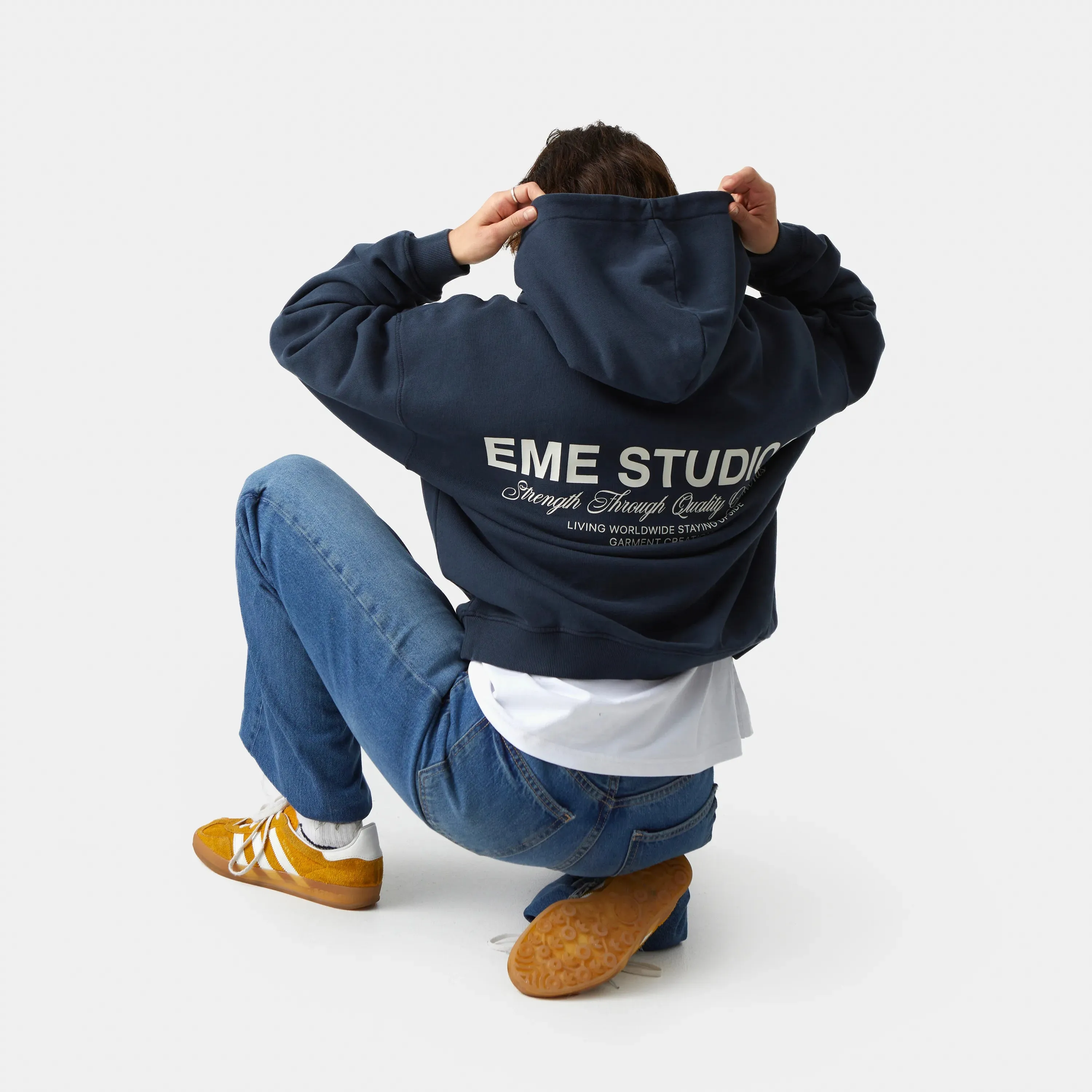 Iconic Navy Oversized Hoodie sold by EME STUDIOS product image thumbnail 2