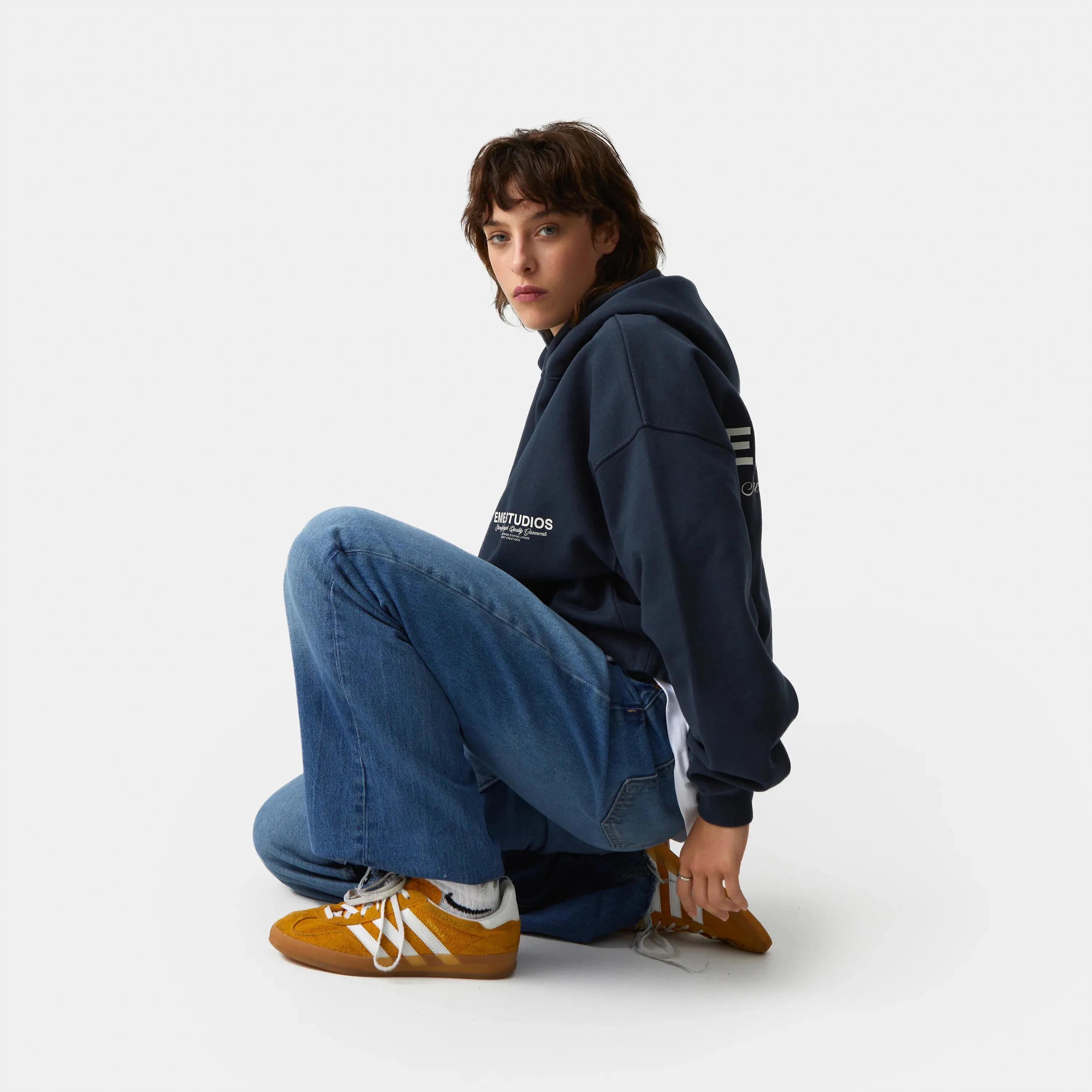 Iconic Navy Oversized Hoodie sold by EME STUDIOS product image thumbnail 5