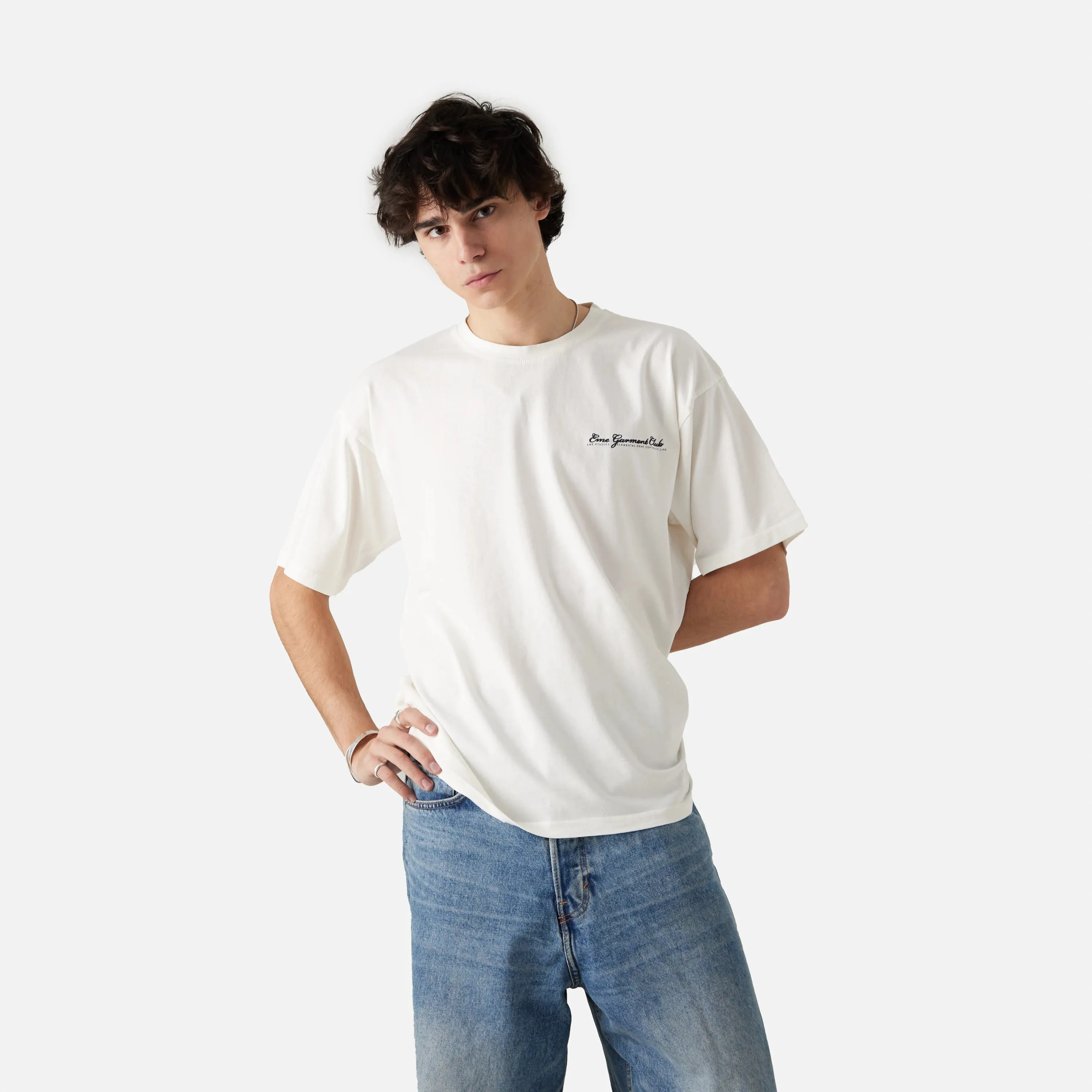Loungewear Cream Oversized Tee sold by EME STUDIOS product image thumbnail 3