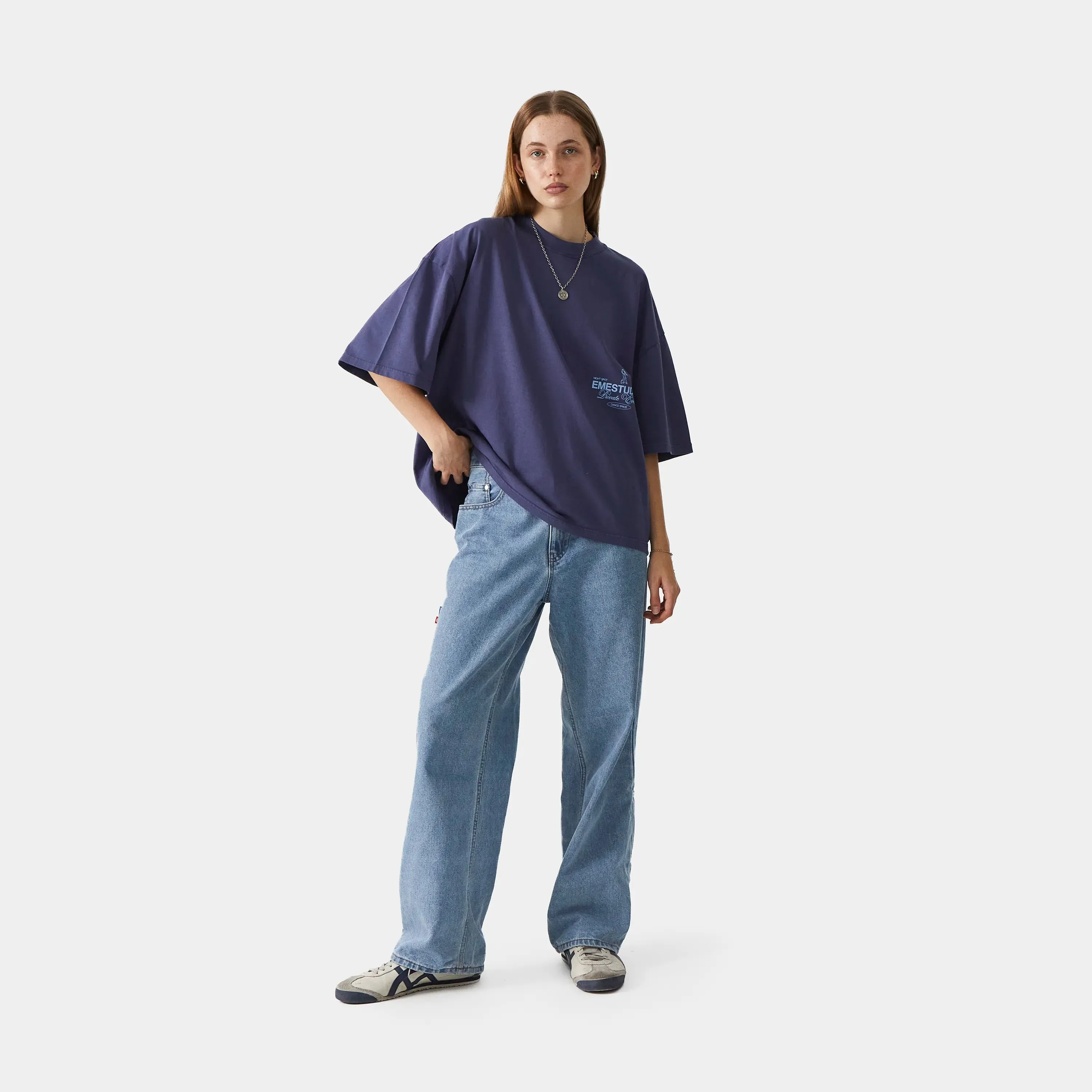 Disco Indigo Oversized tee sold by EME STUDIOS product image thumbnail 5