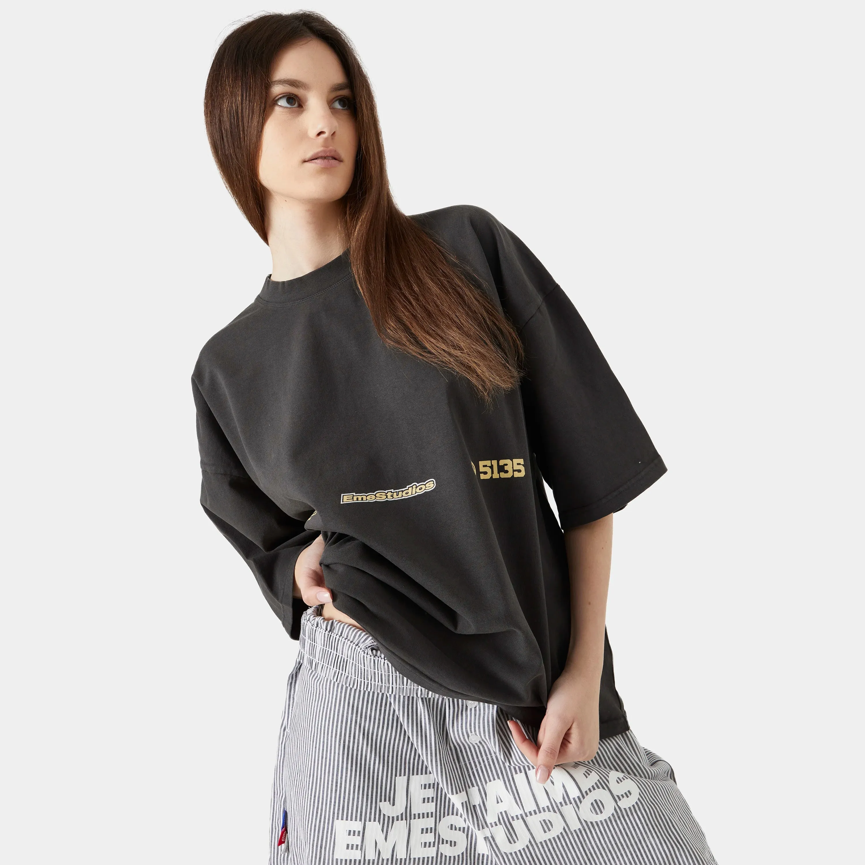 Grin Shadow Oversized Tee sold by EME STUDIOS product image thumbnail 5