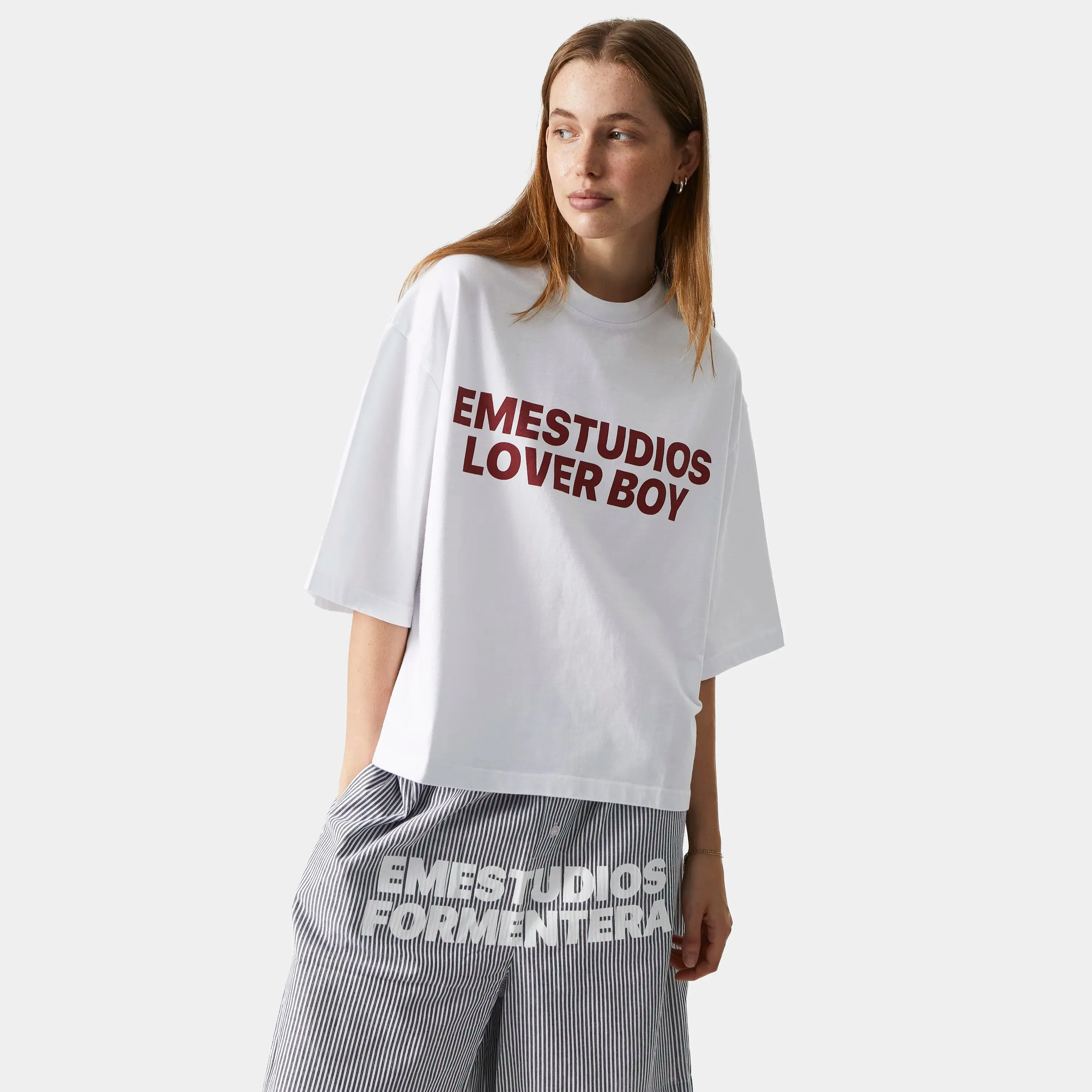 Lover Boy Pearl Cropped Boxy Tee sold by EME STUDIOS product image thumbnail 4