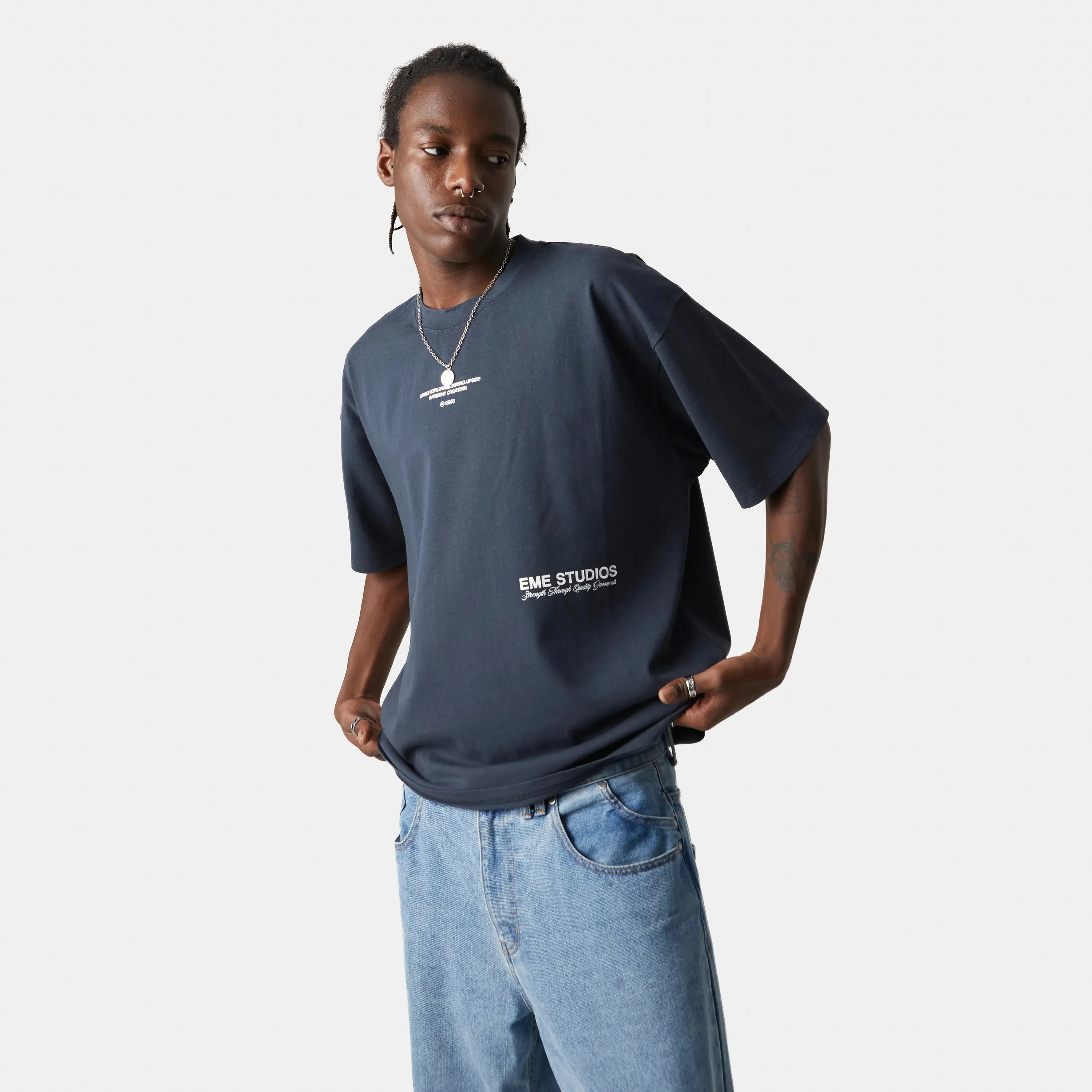 Jack Navy Oversized Tee sold by EME STUDIOS product image thumbnail 5