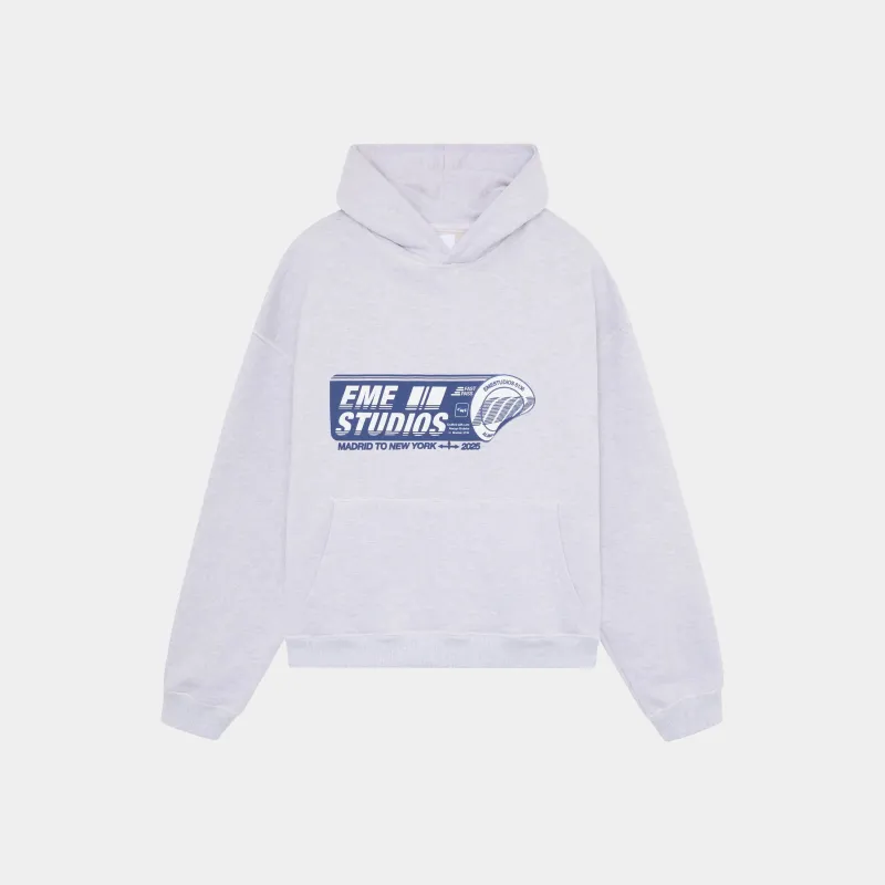 Boarding Pass Heather Grey Hoodie sold by EME STUDIOS