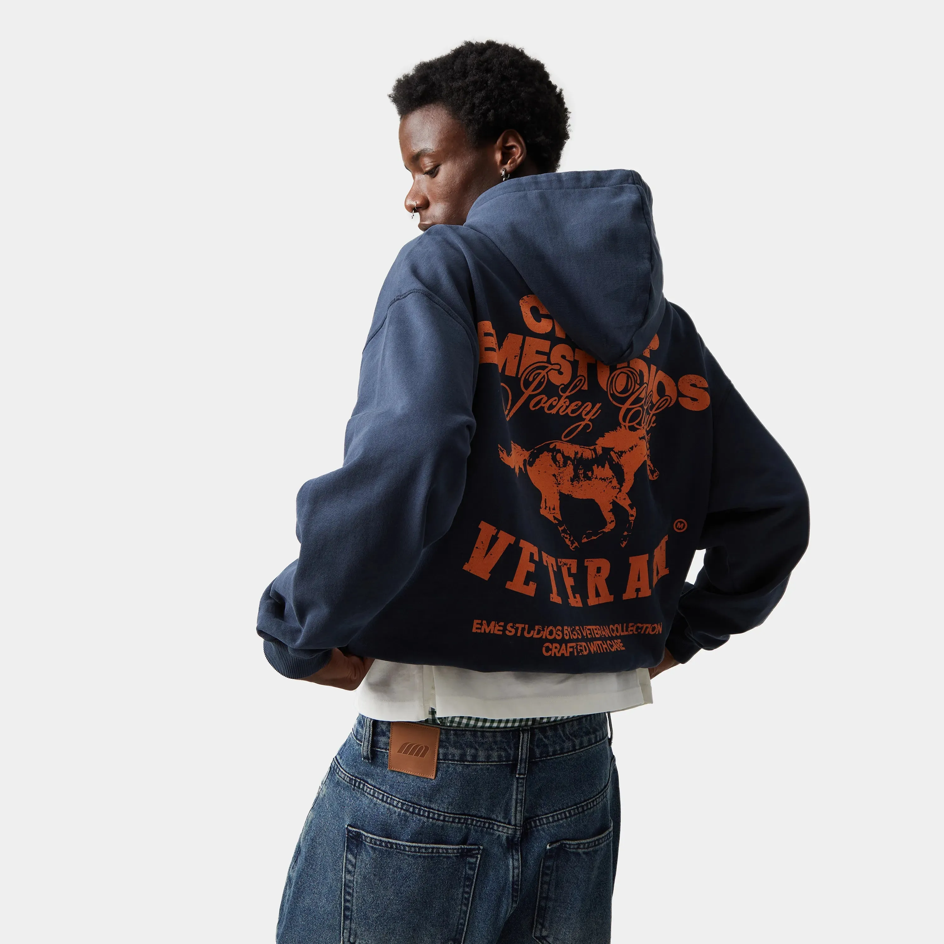Horse Navy Oversized Hoodie sold by EME STUDIOS product image thumbnail 4