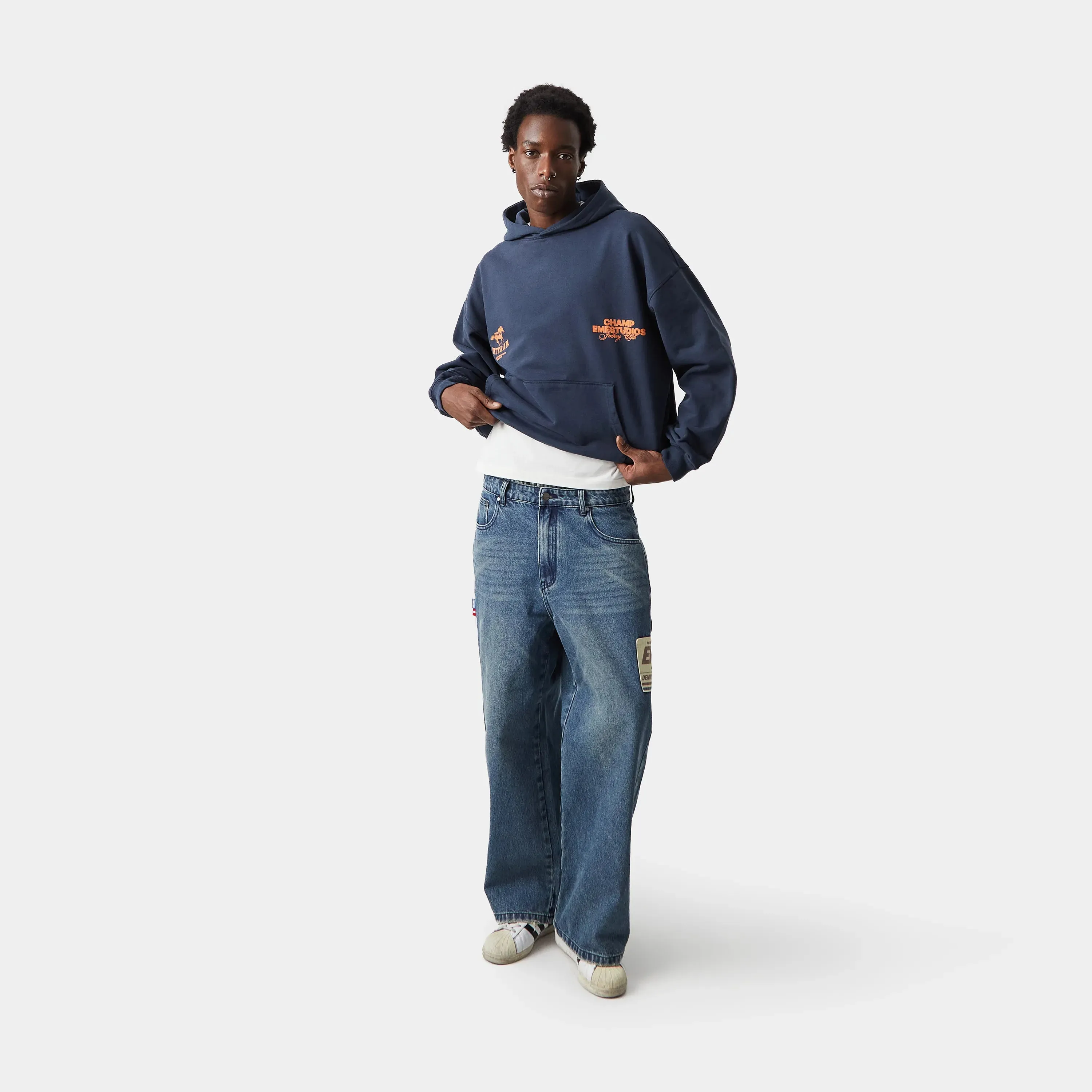 Horse Navy Oversized Hoodie sold by EME STUDIOS product image thumbnail 2