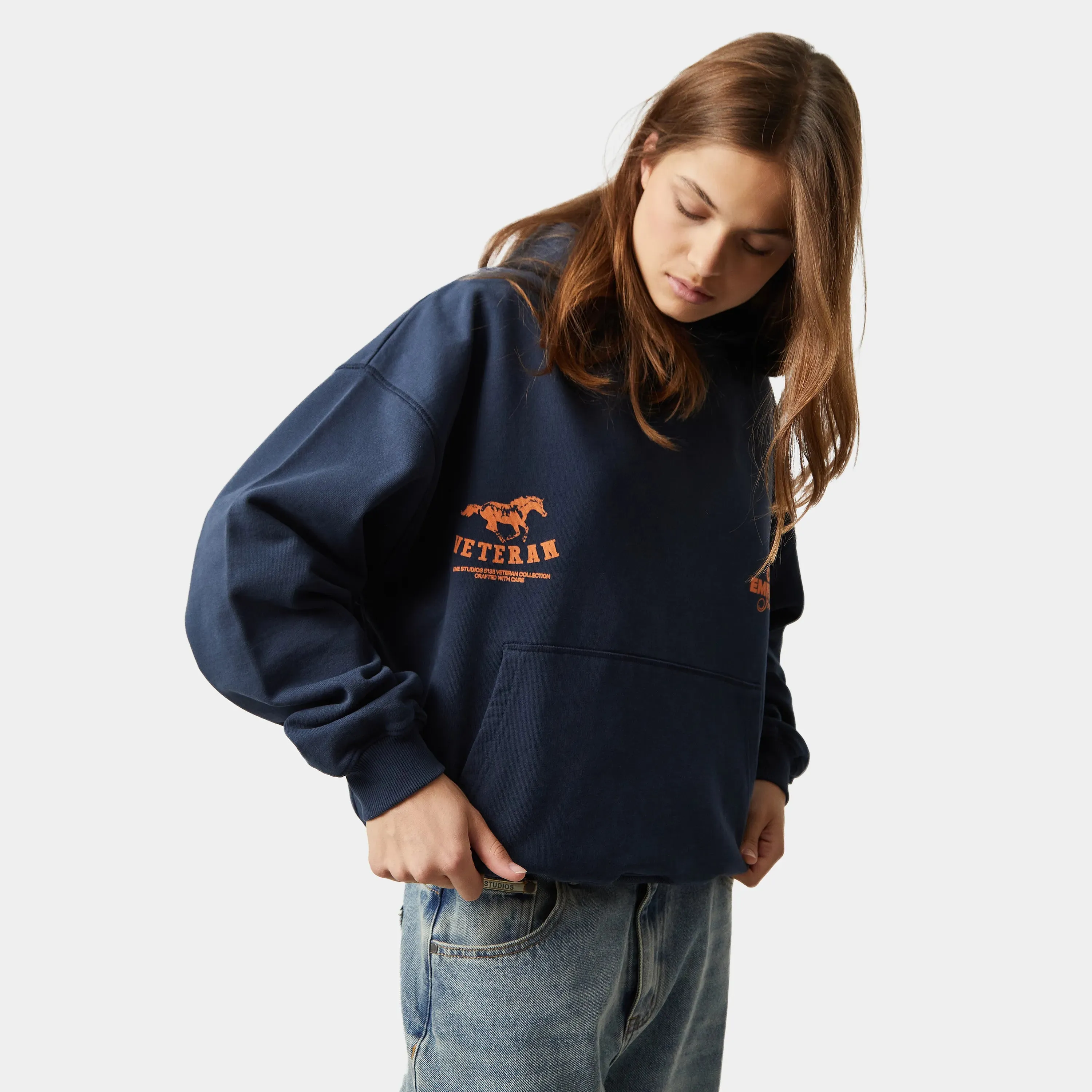 Horse Navy Oversized Hoodie sold by EME STUDIOS product image thumbnail 5
