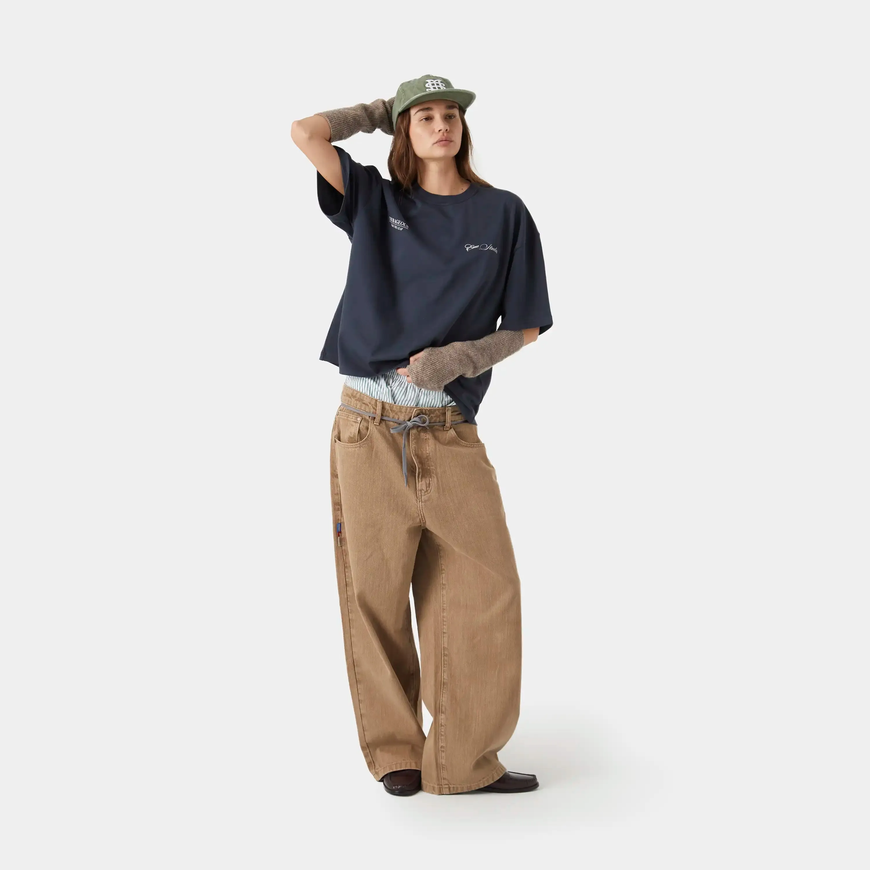 Courageous Navy Oversized Tee sold by EME STUDIOS product image thumbnail 4