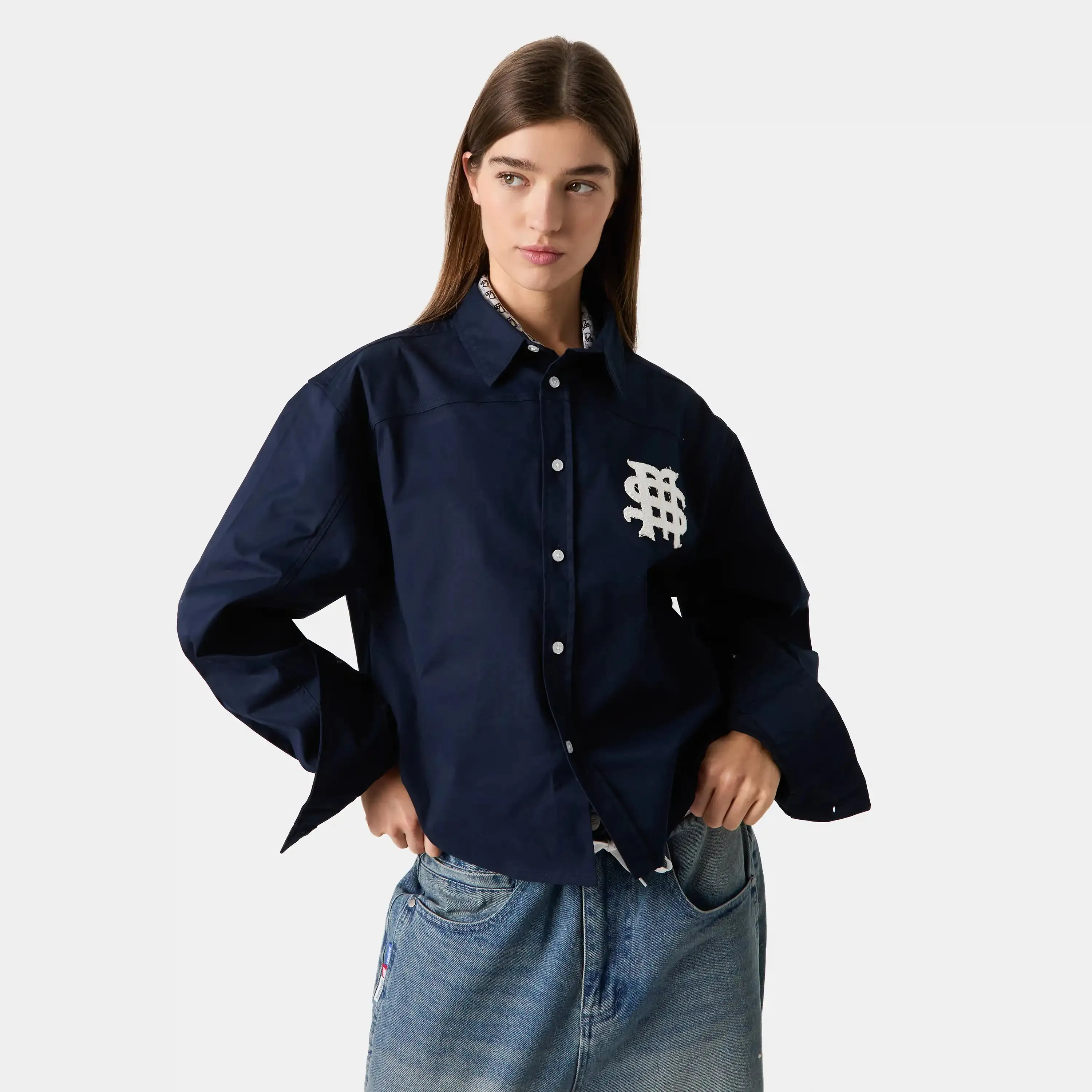 Badge Navy Shirt sold by EME STUDIOS product image thumbnail 3
