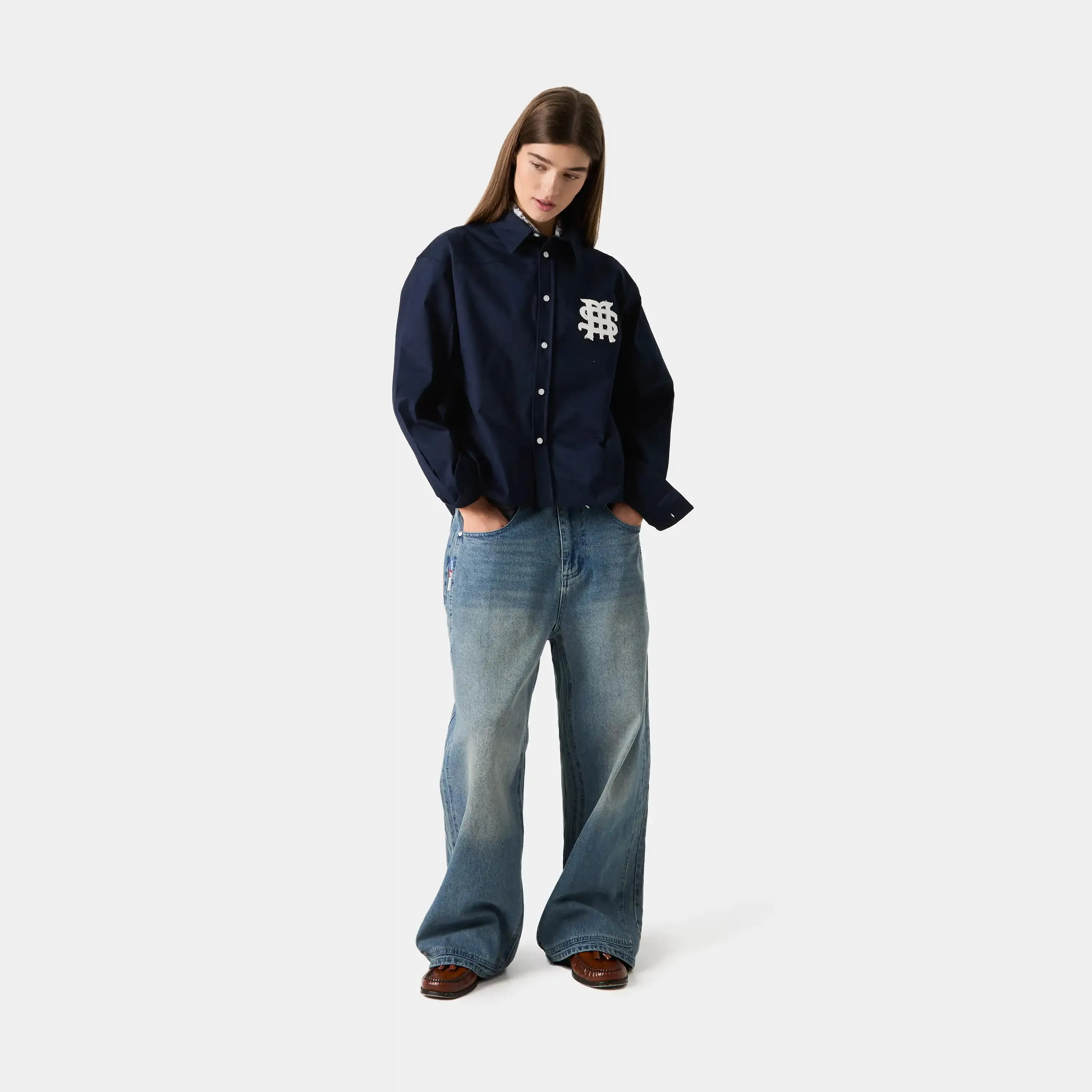 Badge Navy Shirt sold by EME STUDIOS product image thumbnail 5