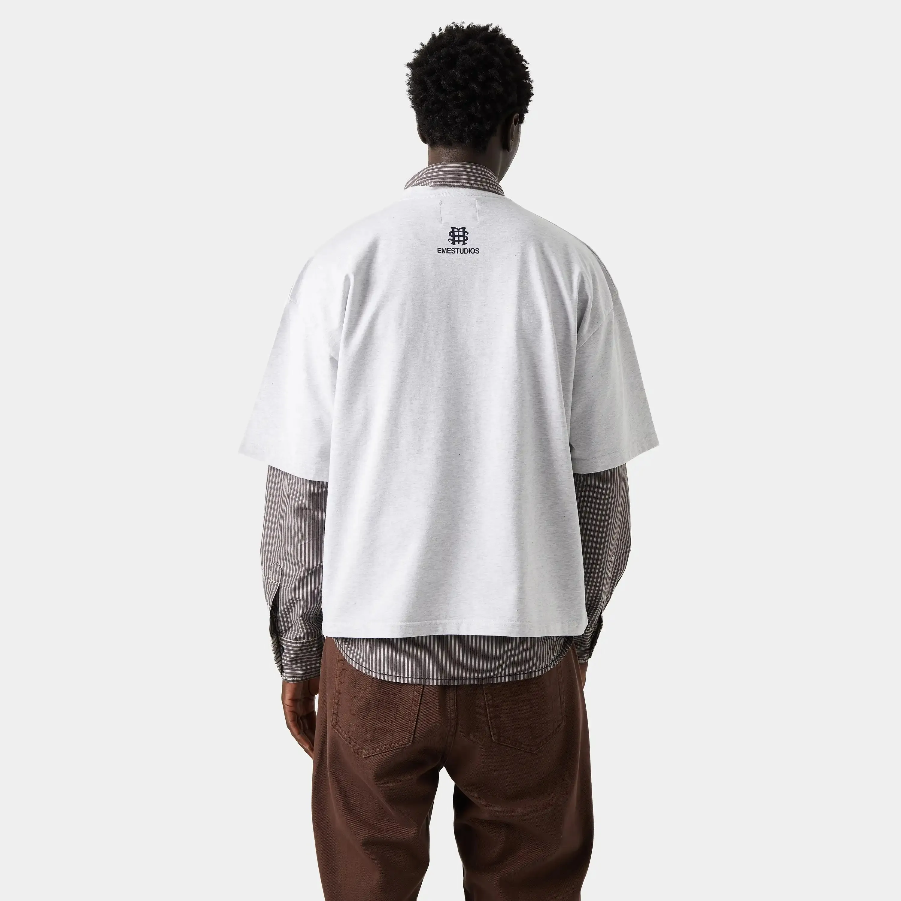 Badge Heather Grey Oversized Tee sold by EME STUDIOS product image thumbnail 5