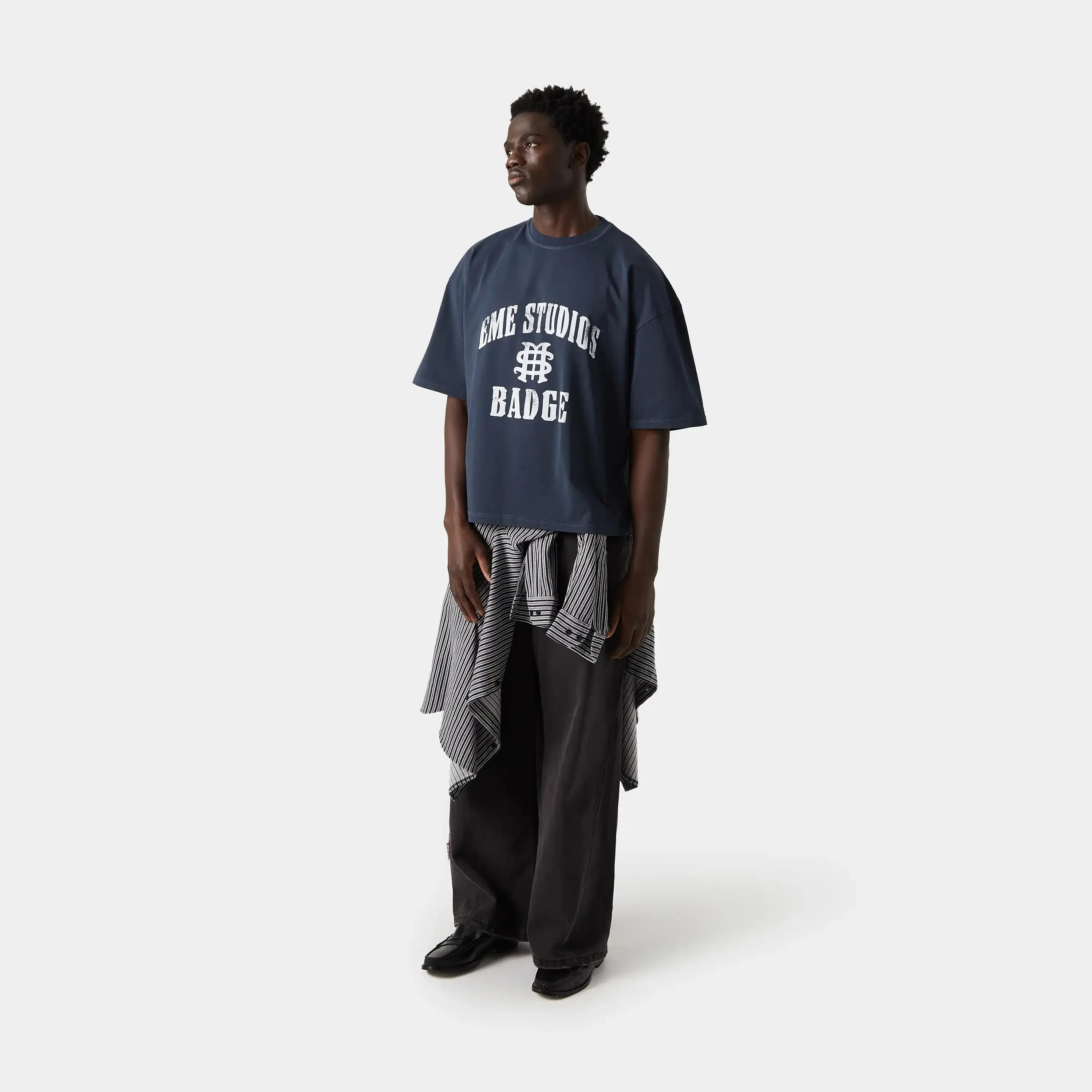 Badge Navy Oversized Tee sold by EME STUDIOS product image thumbnail 4