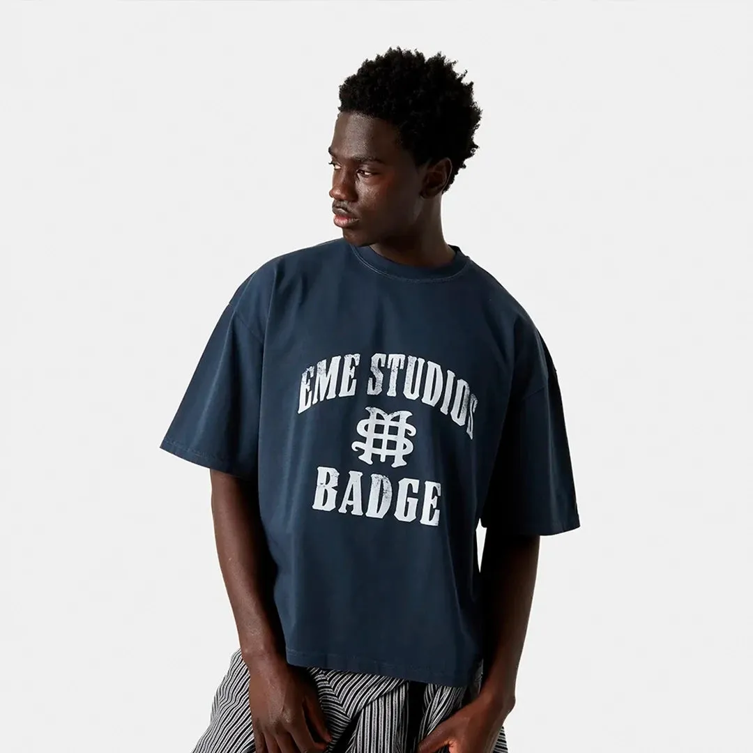 Badge Navy Oversized Tee sold by EME STUDIOS product image thumbnail 3