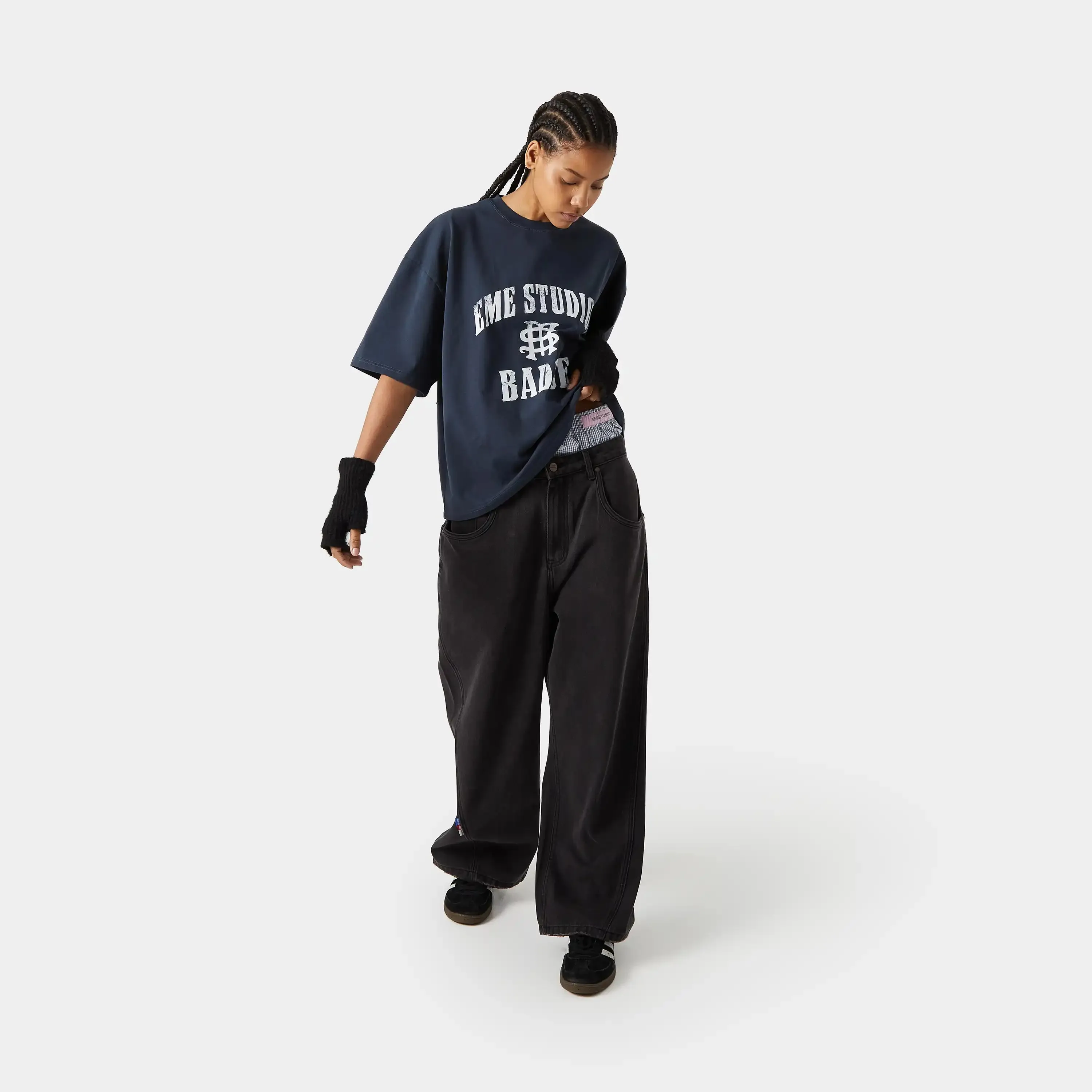 Badge Navy Oversized Tee sold by EME STUDIOS product image thumbnail 2