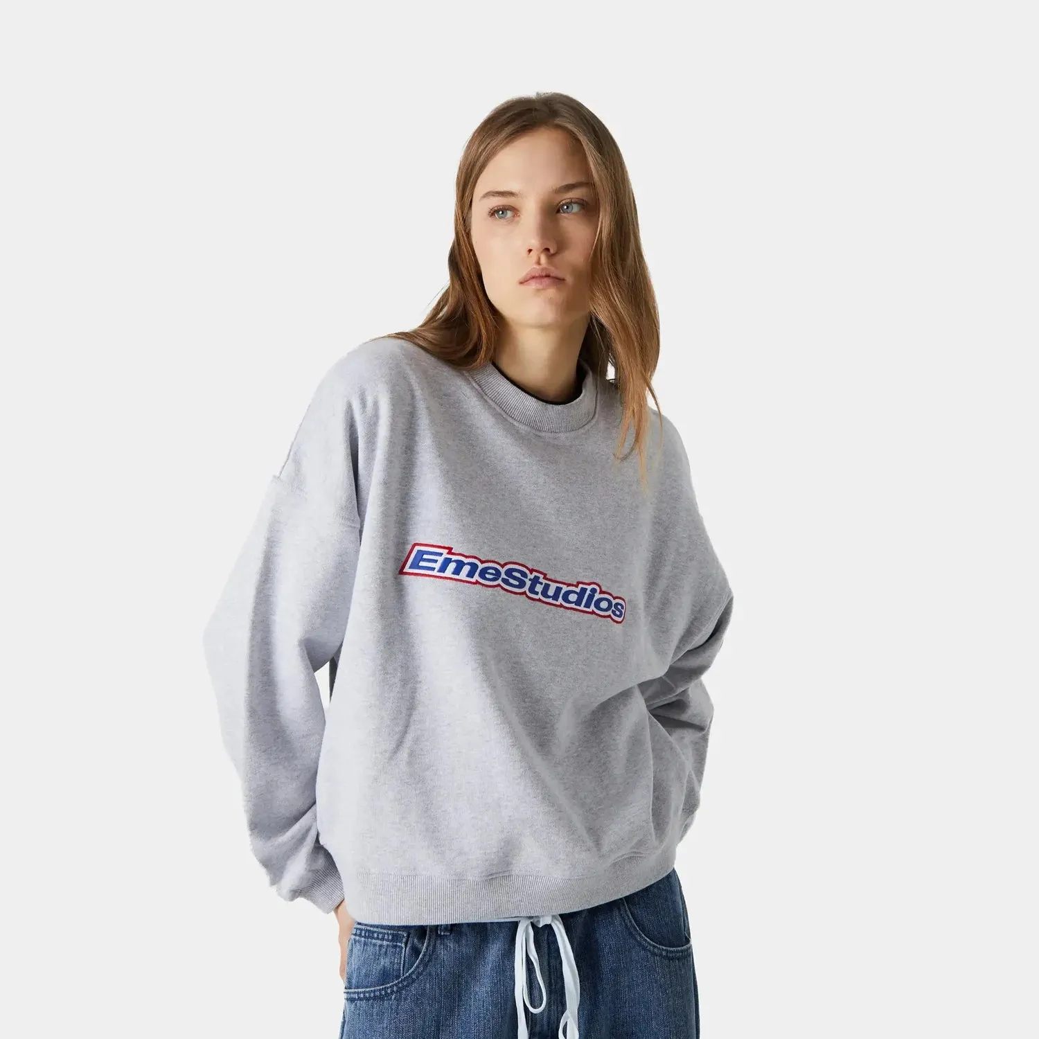 Box Heather Grey Oversized Crewneck sold by EME STUDIOS product image thumbnail 3