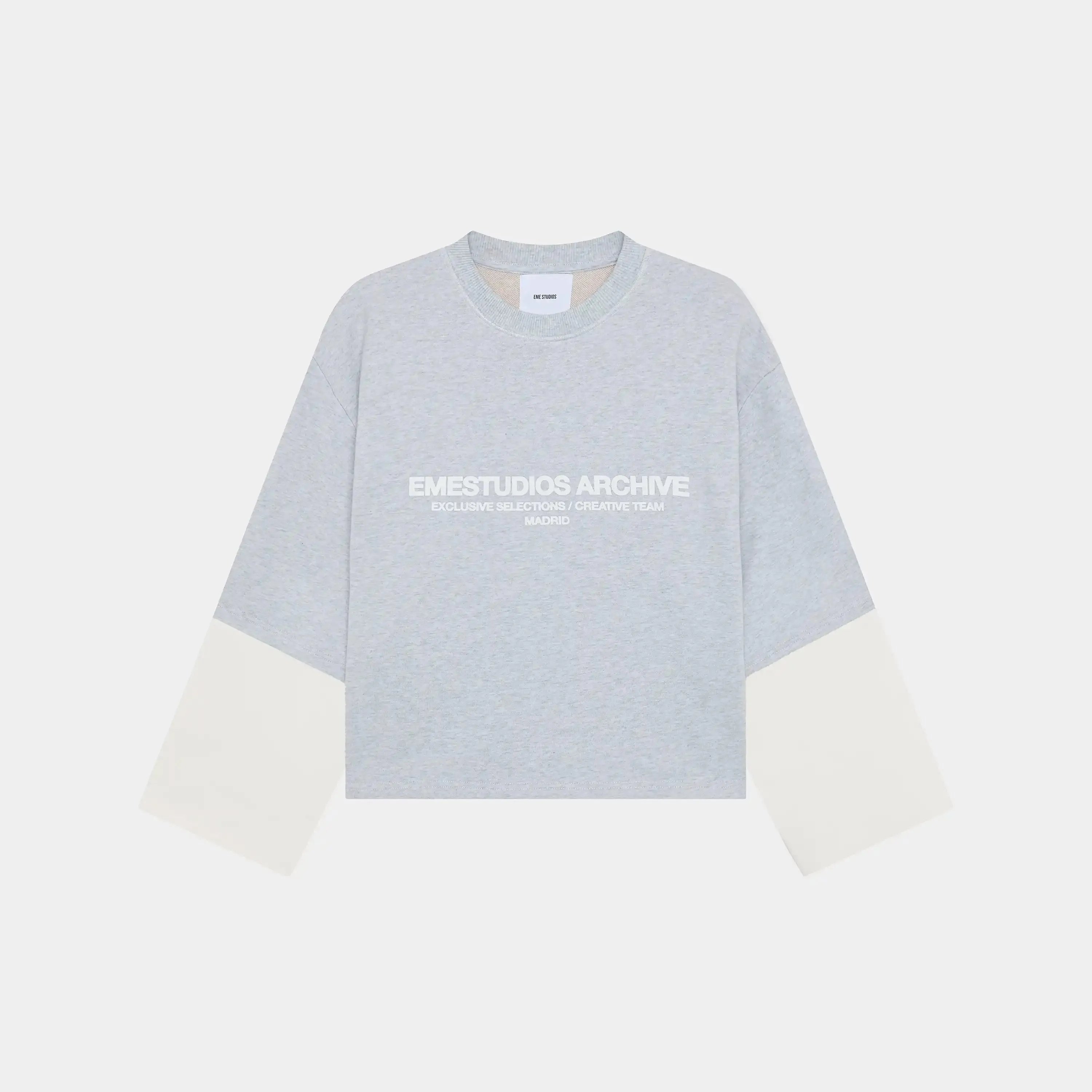 Strike Double Sleeve Grey Crewneck sold by EME STUDIOS