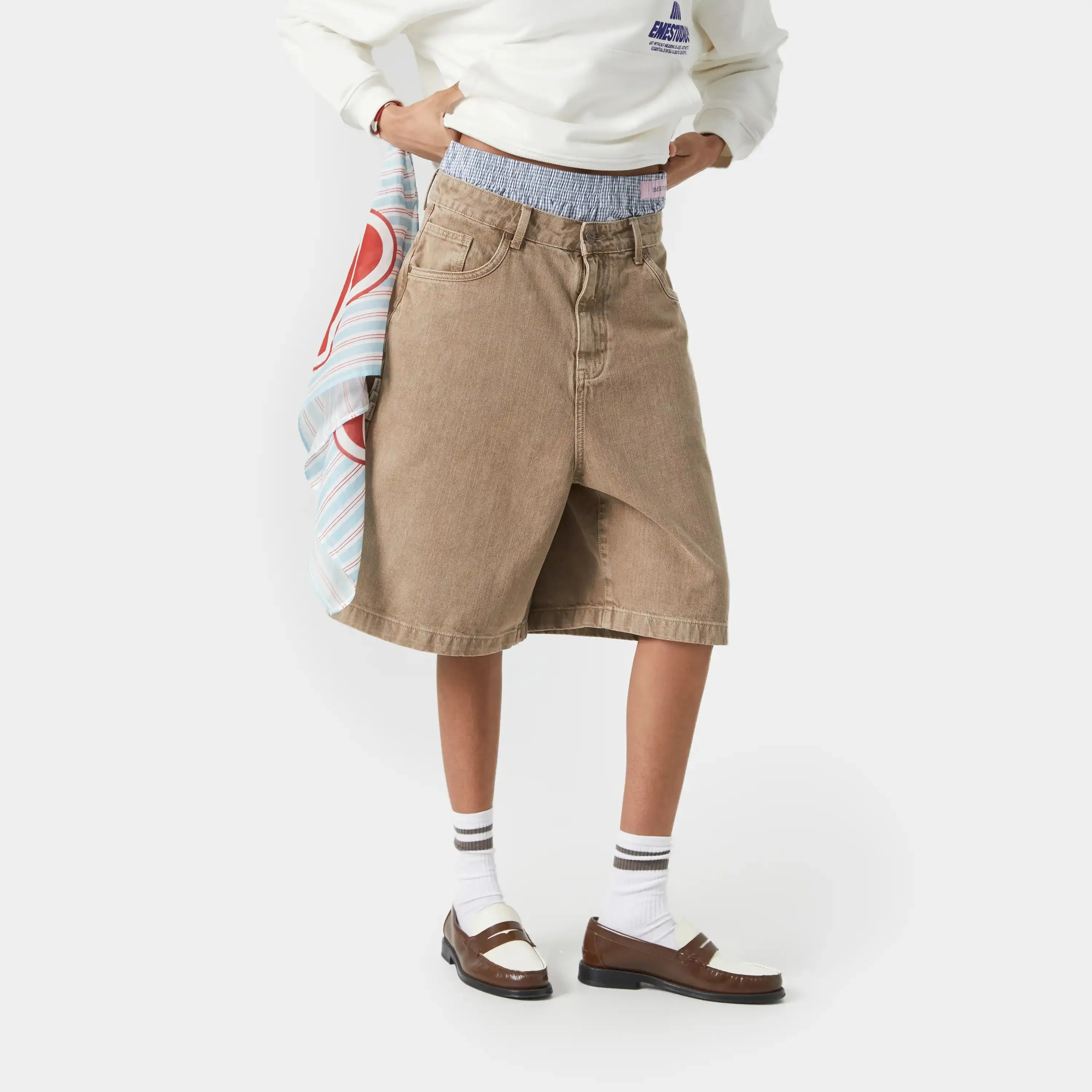 Andy Wooden Denim Jorts sold by EME STUDIOS product image thumbnail 4