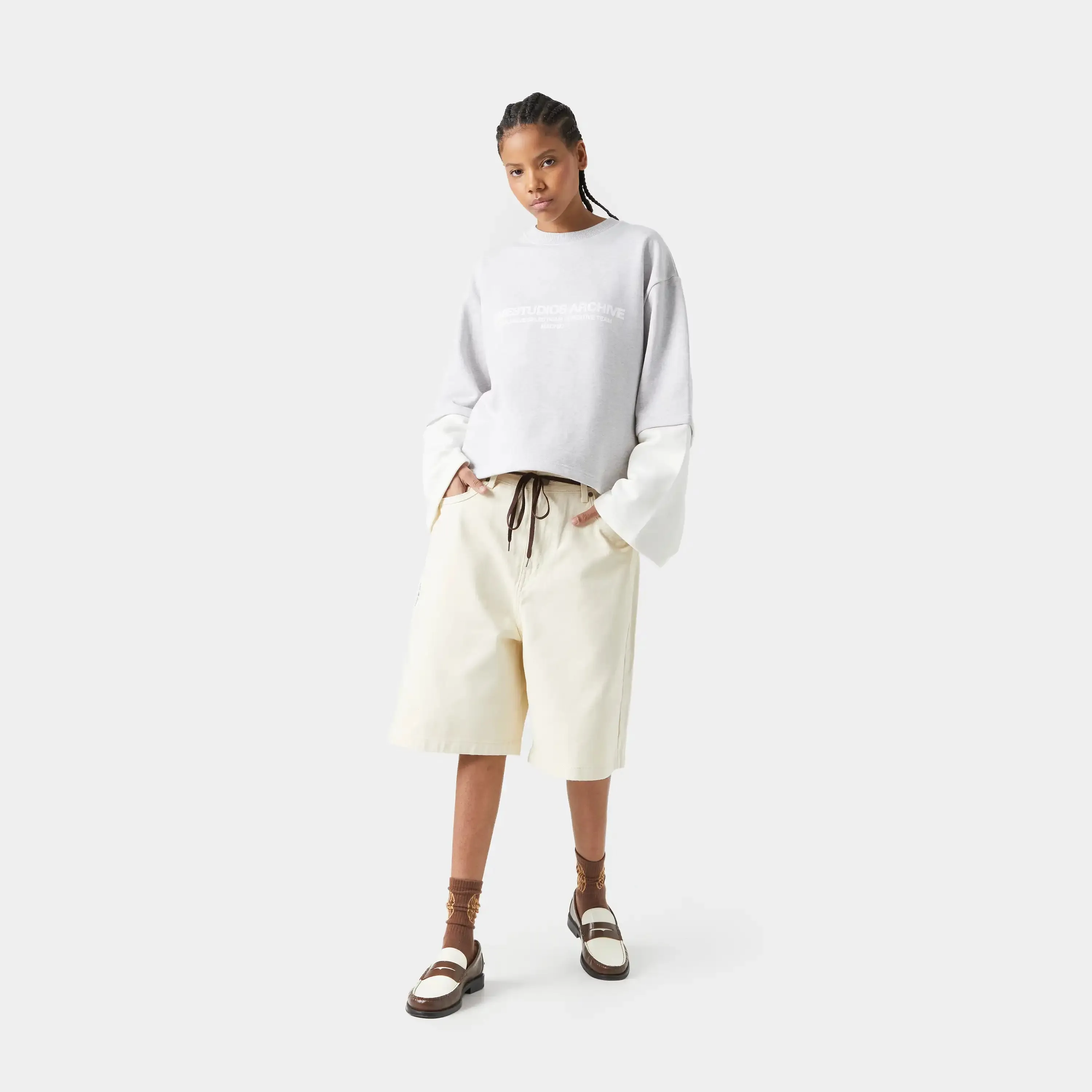 Andy Sand Denim Jorts sold by EME STUDIOS product image thumbnail 4