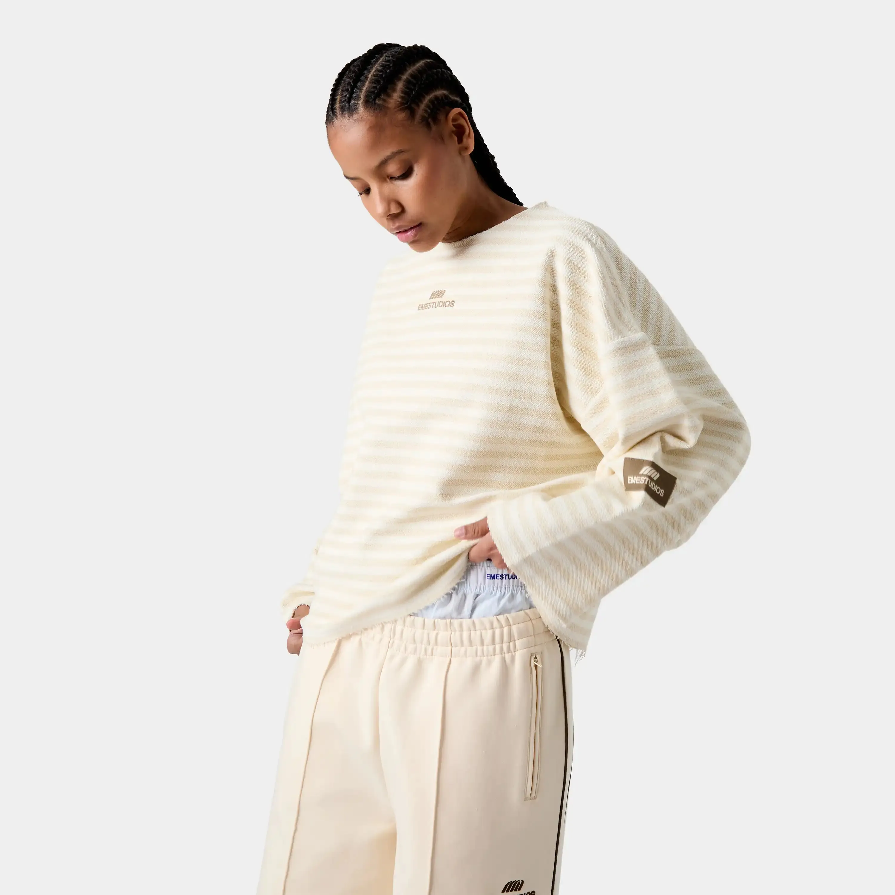 Sade Off Sand Reverse Crewneck sold by EME STUDIOS product image thumbnail 2