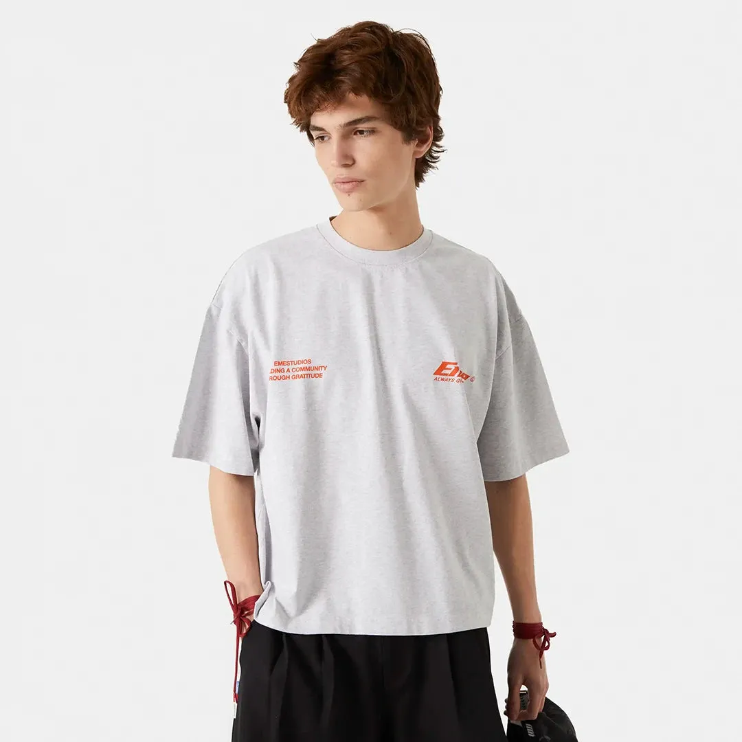 Speeding Up Grey Oversized Tee sold by EME STUDIOS product image thumbnail 3