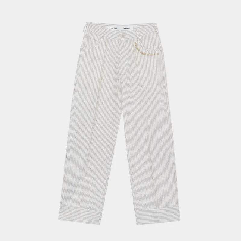 Striped Off Sand Baggy Pants sold by EME STUDIOS