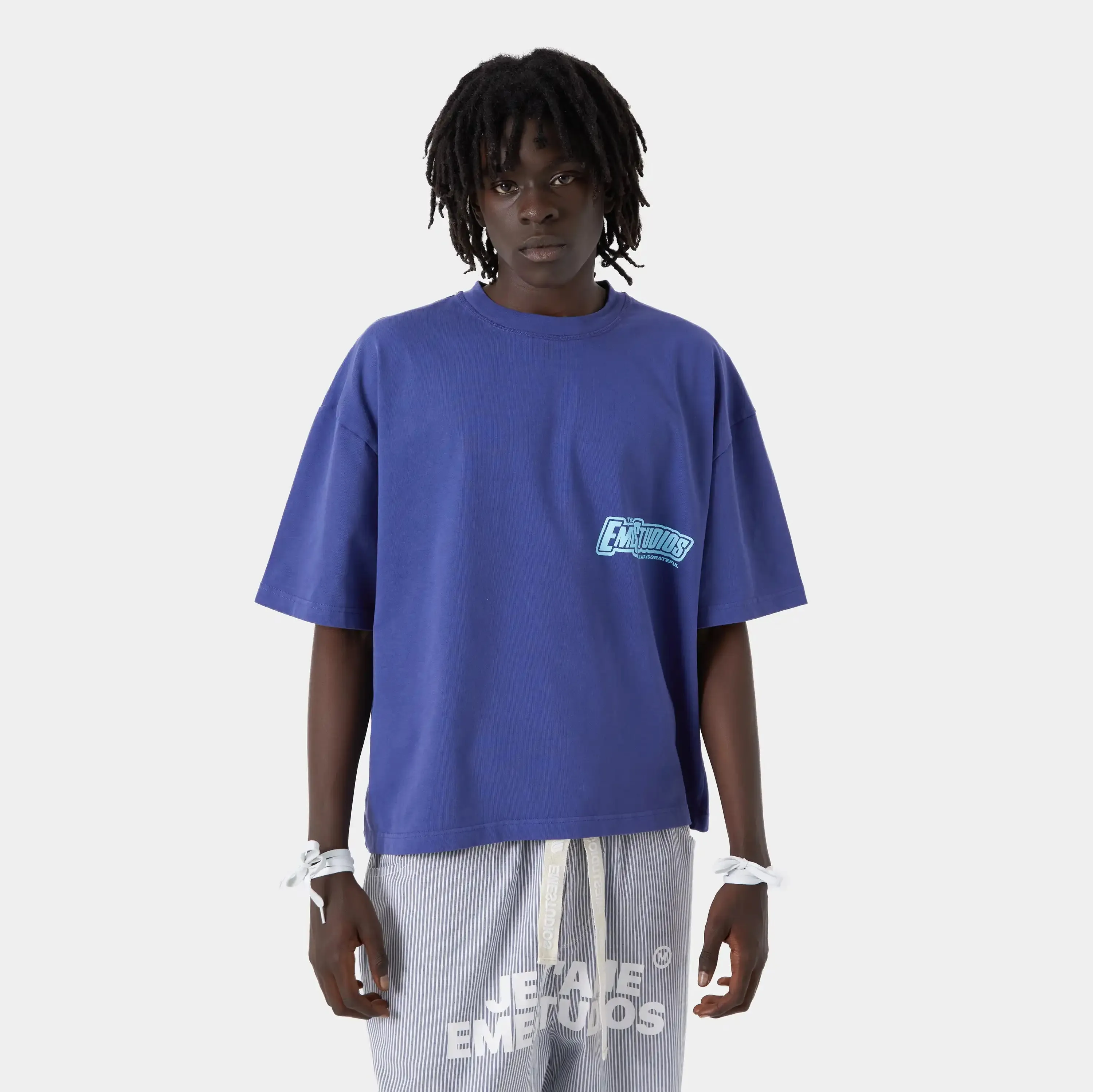 Shining Orient Blue Oversized Tee sold by EME STUDIOS product image thumbnail 2