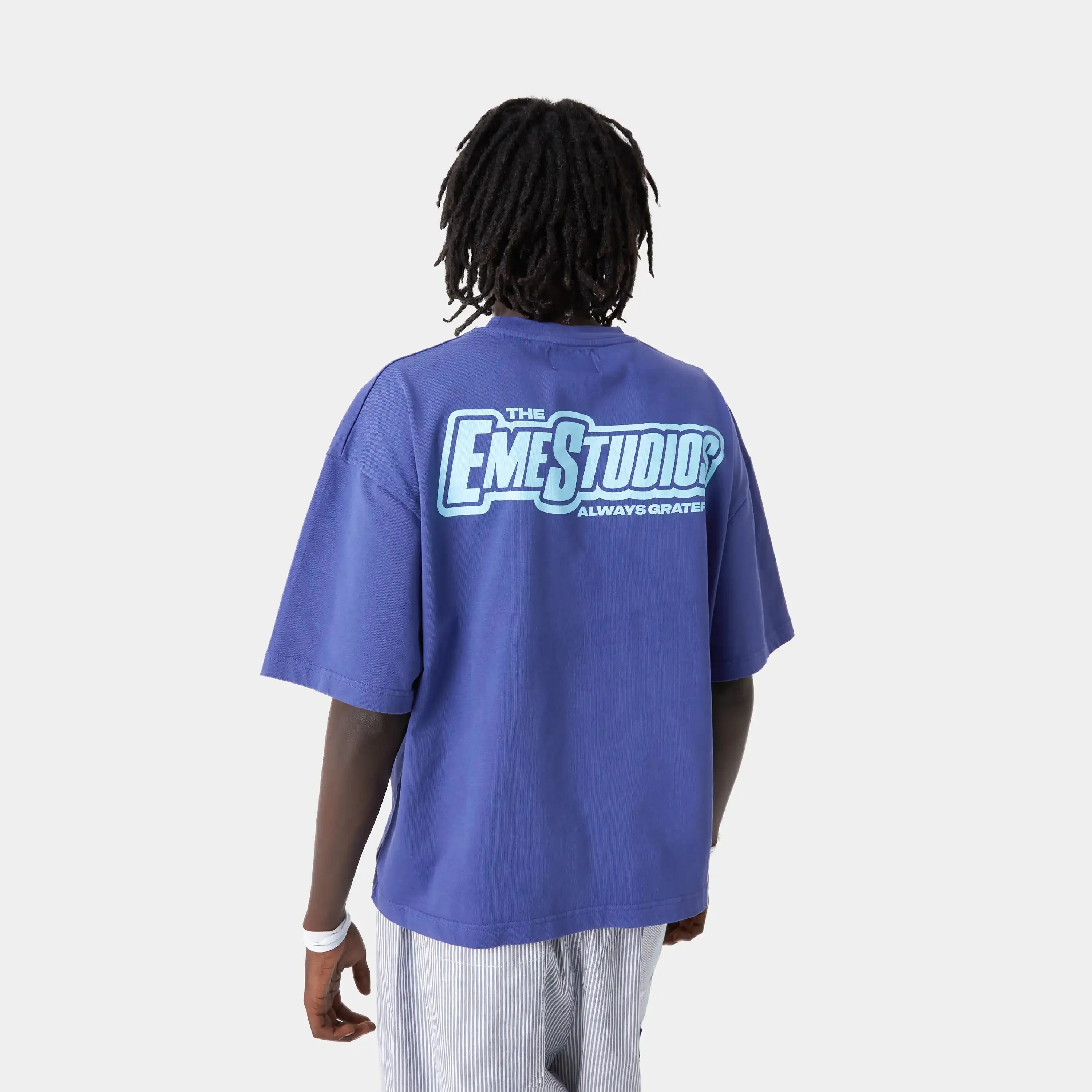 Shining Orient Blue Oversized Tee sold by EME STUDIOS product image thumbnail 3