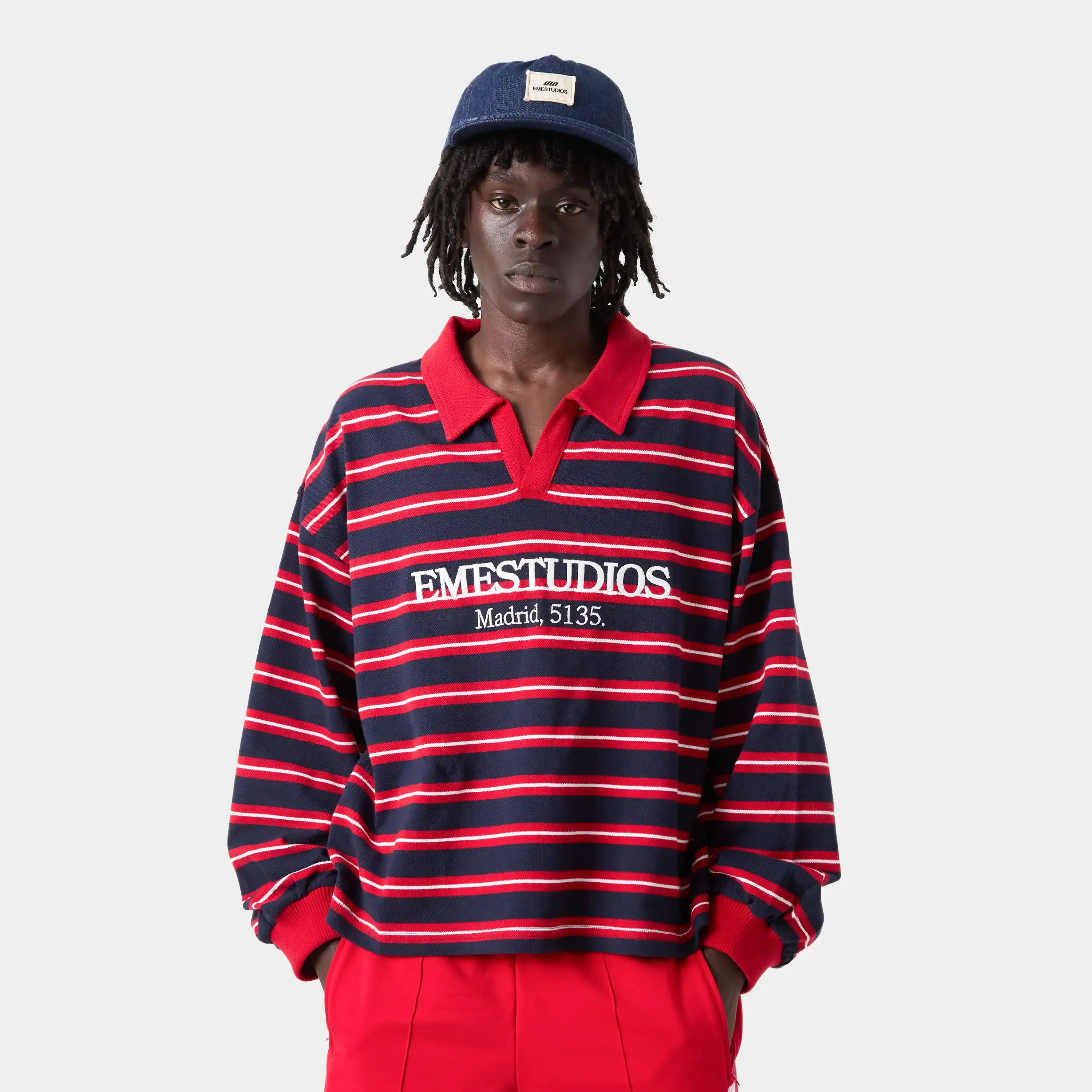 Oasis Navy Striped Polo sold by EME STUDIOS product image thumbnail 3