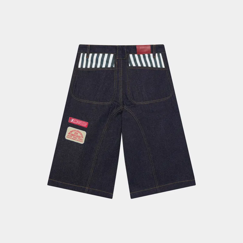 Tibiacore Raw Denim Jorts made by EME STUDIOS