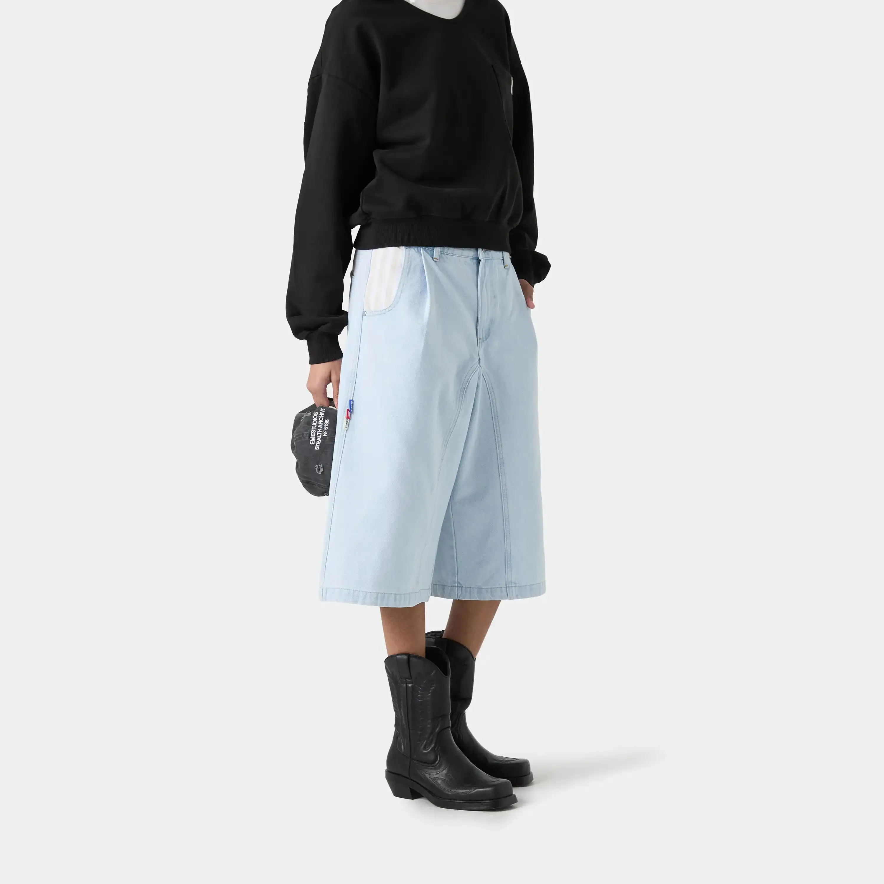 Tibiacore Blue Denim Jorts sold by EME STUDIOS product image thumbnail 5