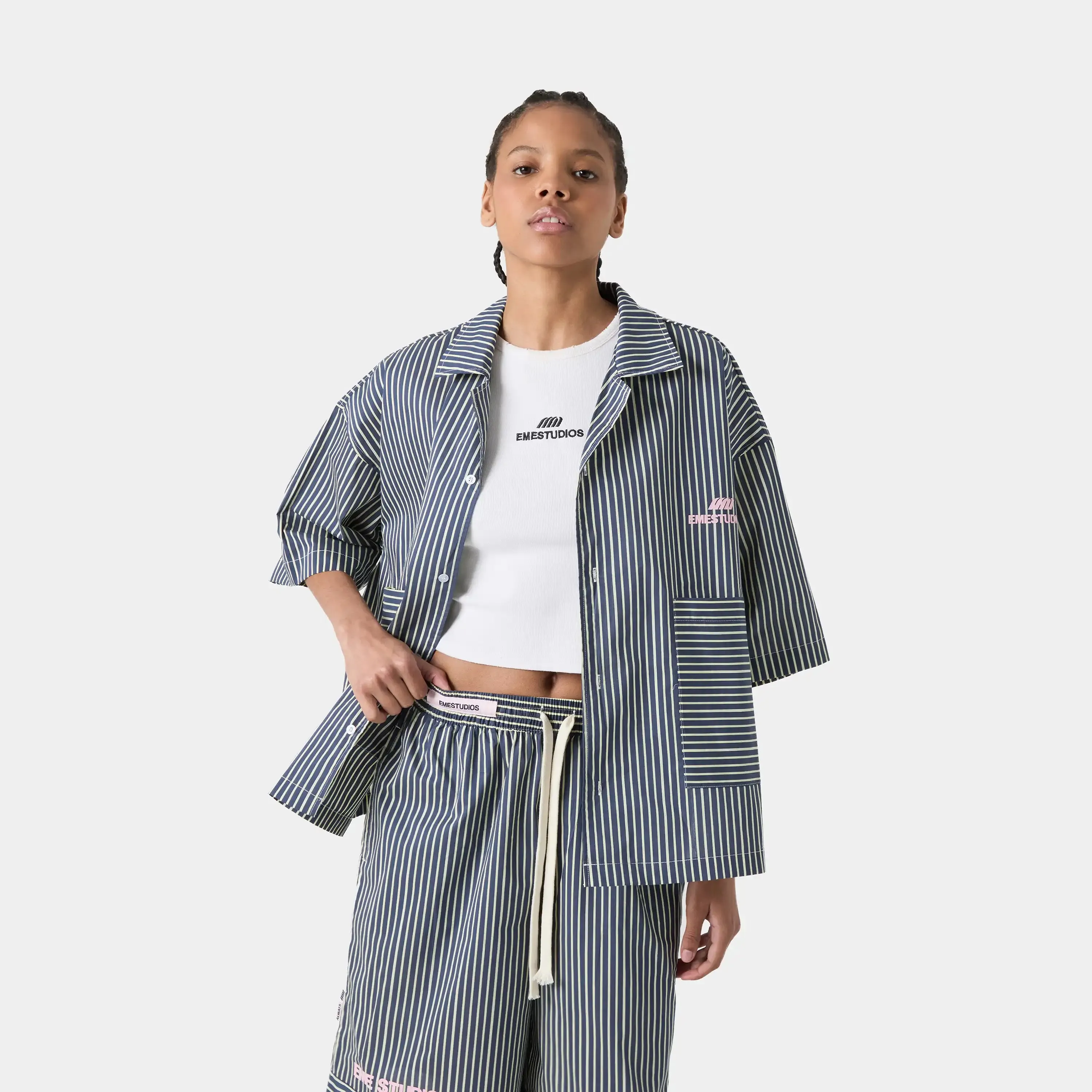 Pyjama Boxy Top Navy sold by EME STUDIOS product image thumbnail 3