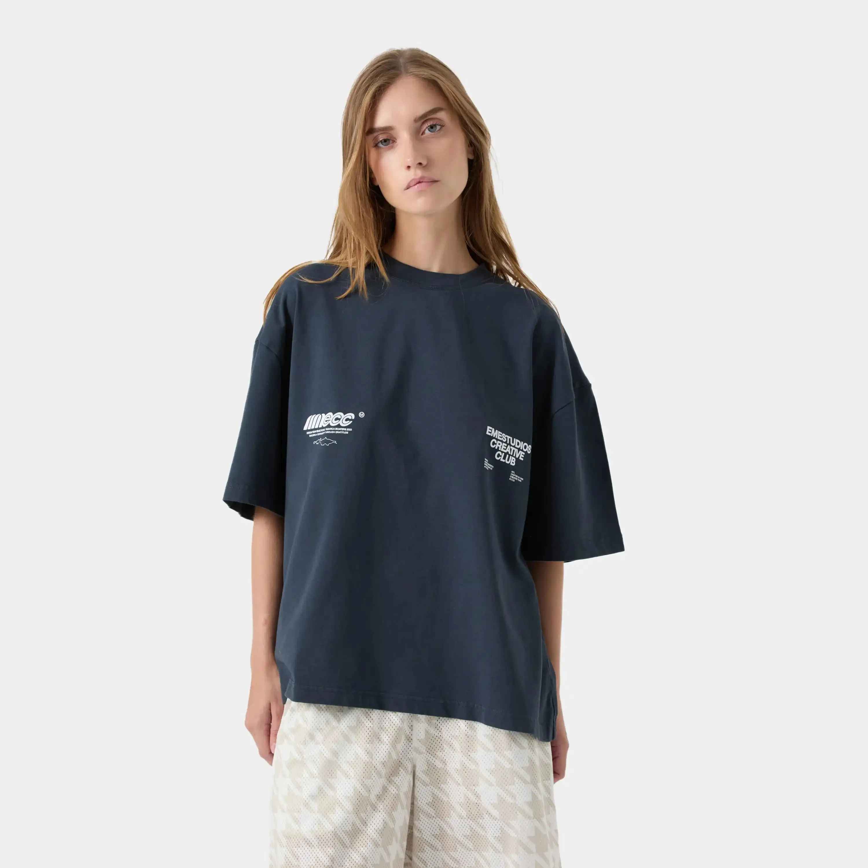 ECC Navy Oversized Tee sold by EME STUDIOS product image thumbnail 2