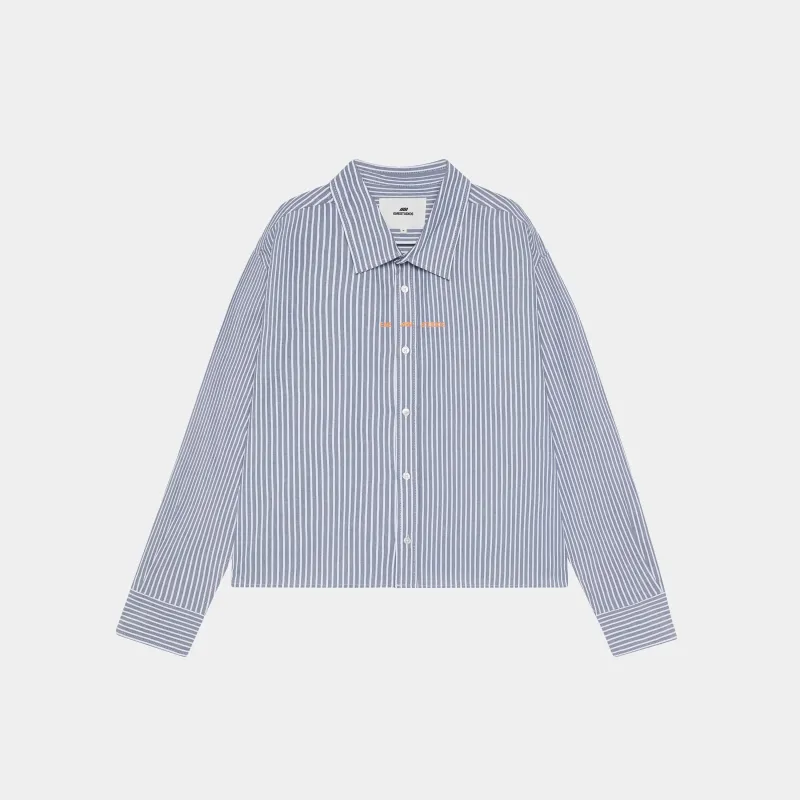 Soid Navy Striped Shirt sold by EME STUDIOS