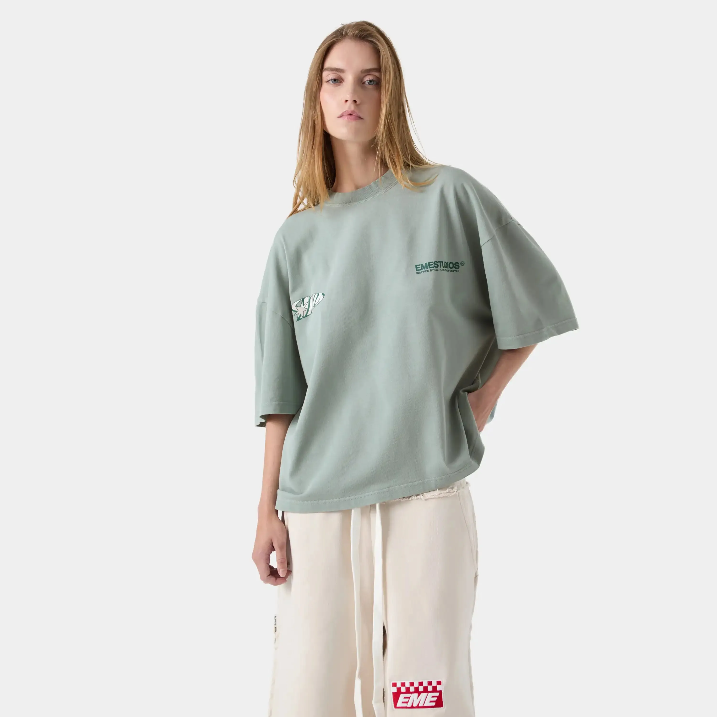 Houndstooh Trellis Oversized Tee sold by EME STUDIOS product image thumbnail 3