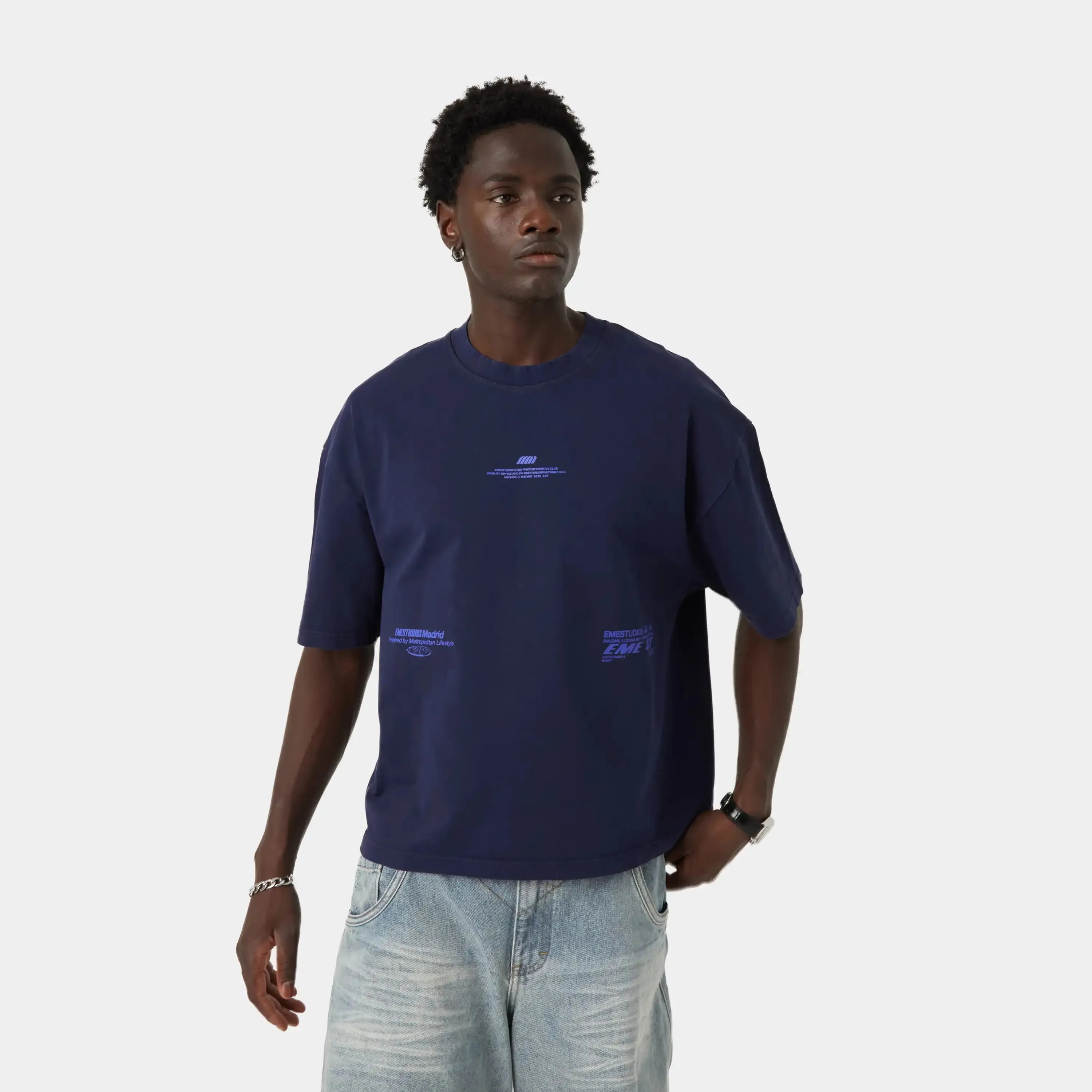 Metropolitan Navy Oversized Tee sold by EME STUDIOS product image thumbnail 2