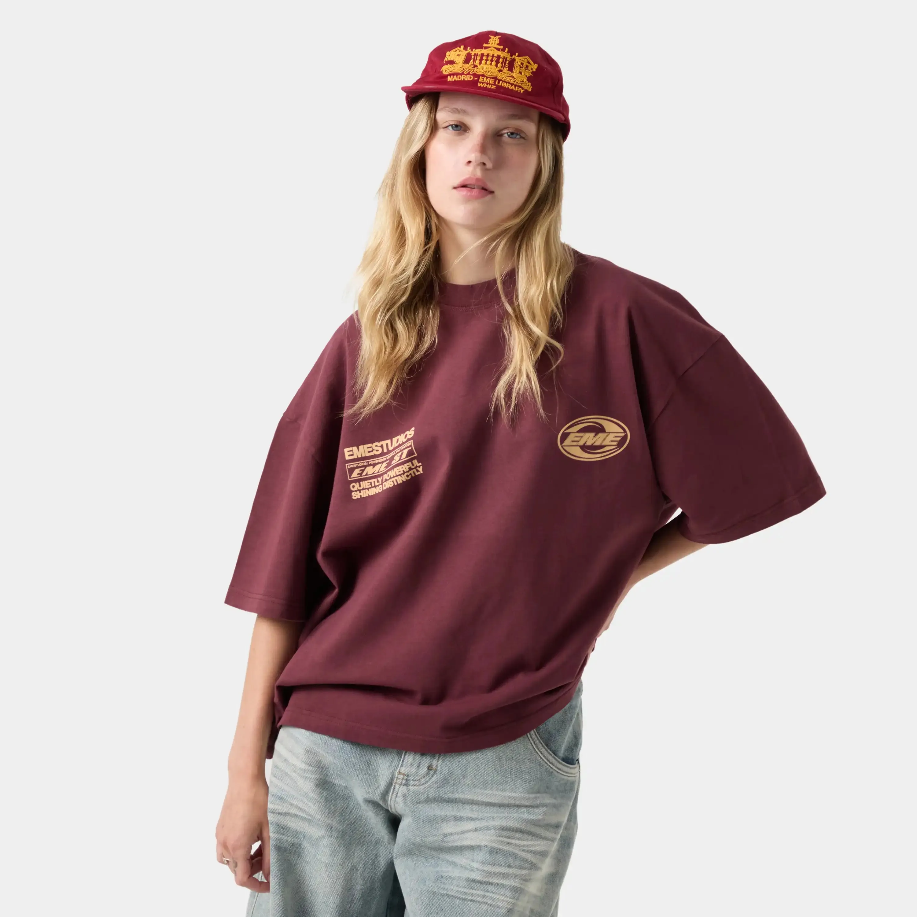 Duality Wine Oversized Tee sold by EME STUDIOS product image thumbnail 3