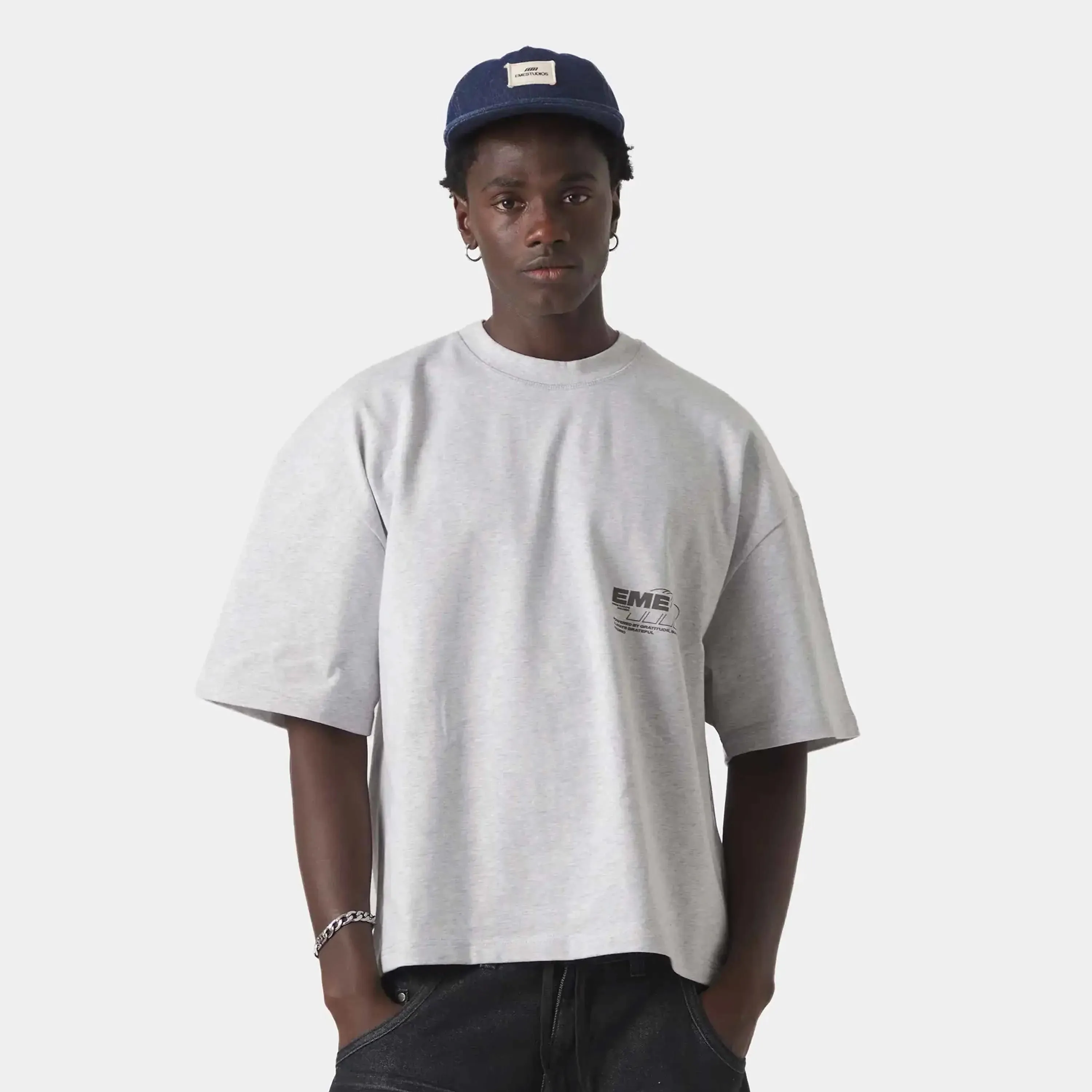 Breath Heather Grey Oversized Tee sold by EME STUDIOS product image thumbnail 3