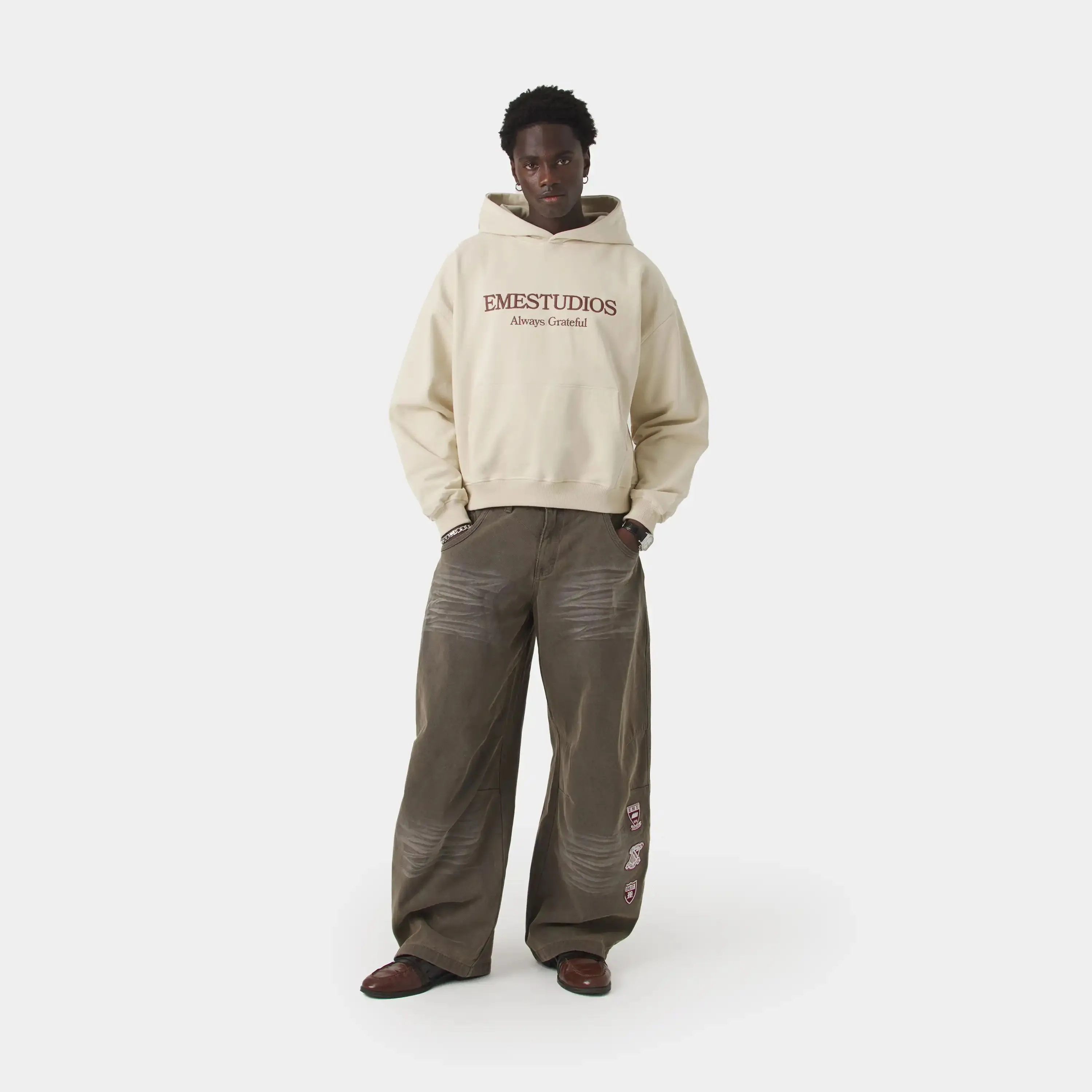 Studio Fog Sand Oversized Hoodie sold by EME STUDIOS product image thumbnail 4