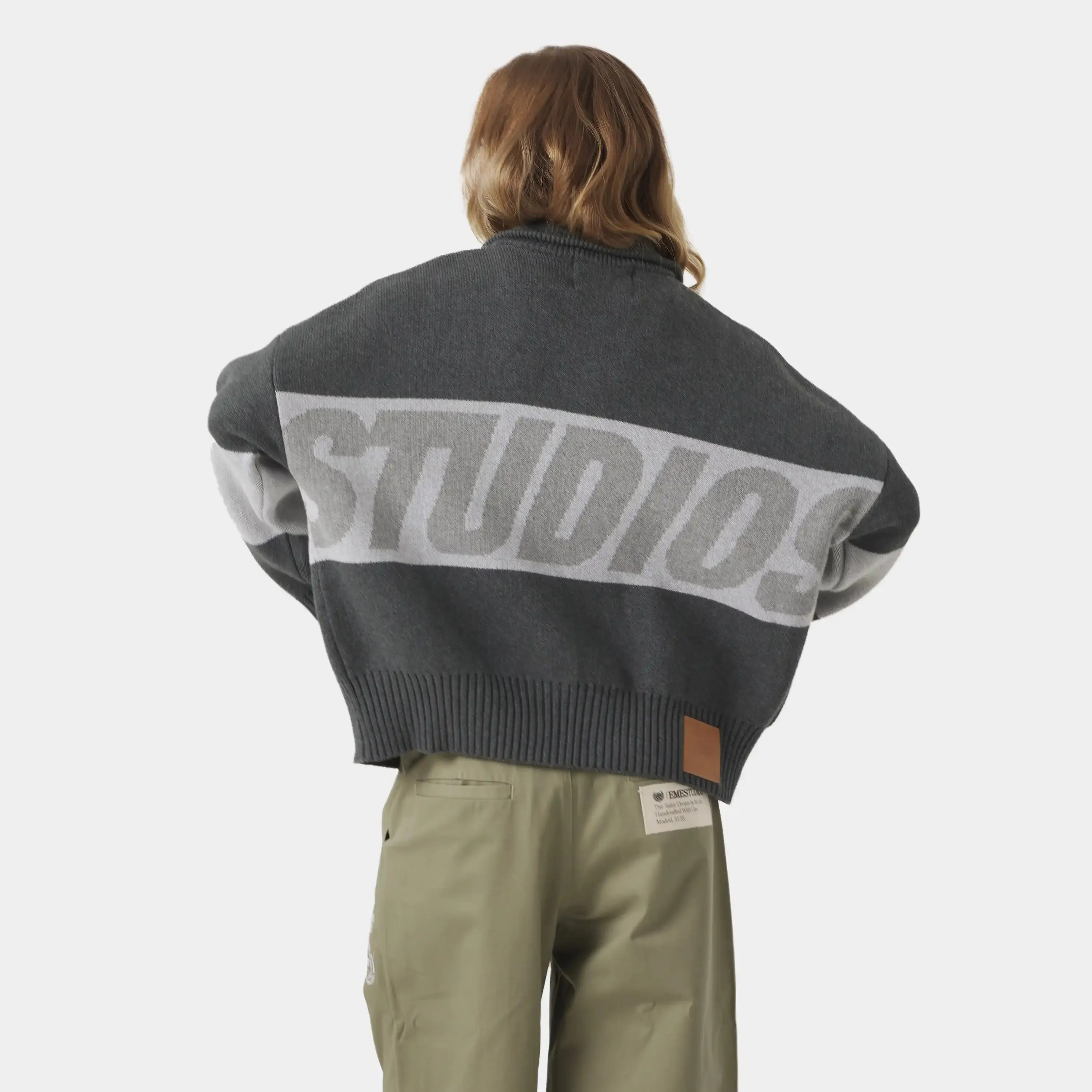 Thrill Grandpa Grey Zipper Knit sold by EME STUDIOS product image thumbnail 2