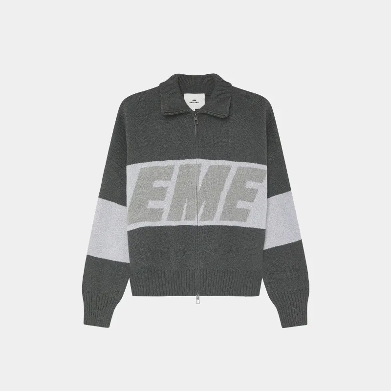 Thrill Grandpa Grey Zipper Knit sold by EME STUDIOS