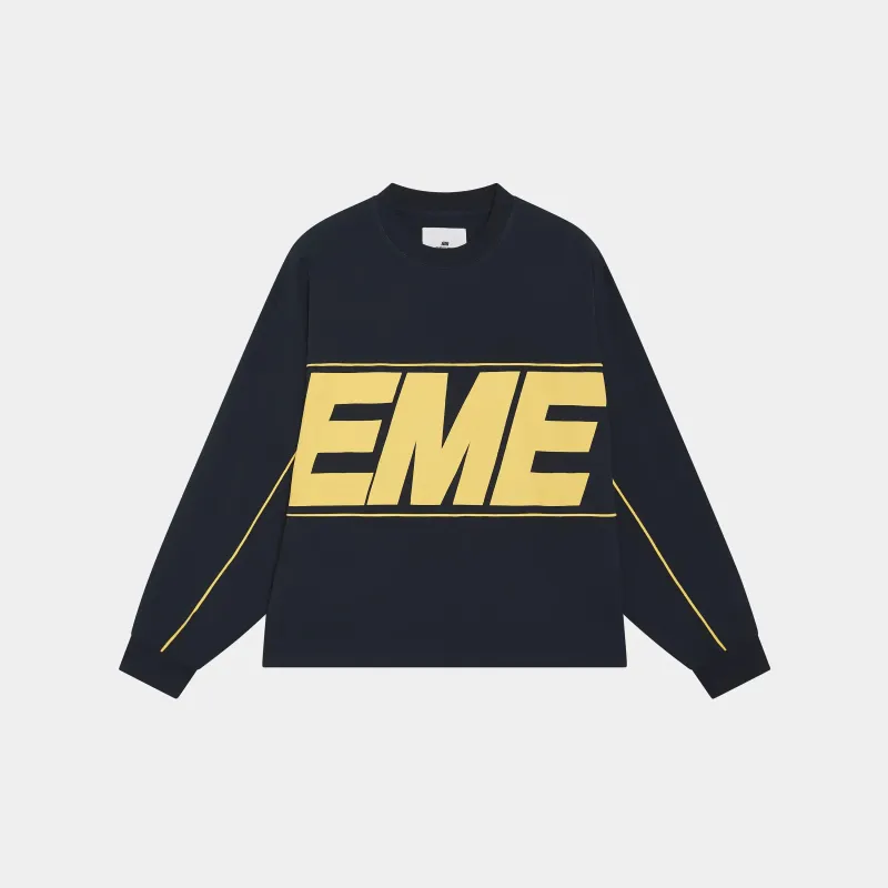 Crossline Navy Long Sleeve made by EME STUDIOS