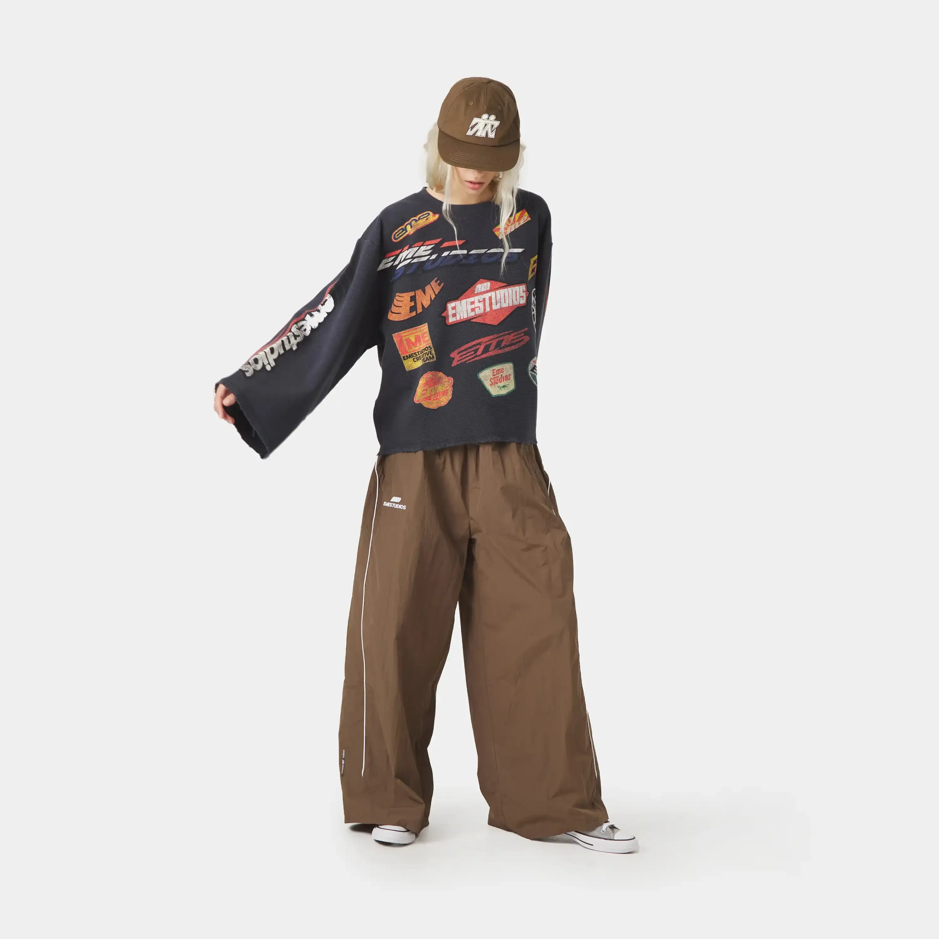 Waffle Navy Crewneck sold by EME STUDIOS product image thumbnail 5