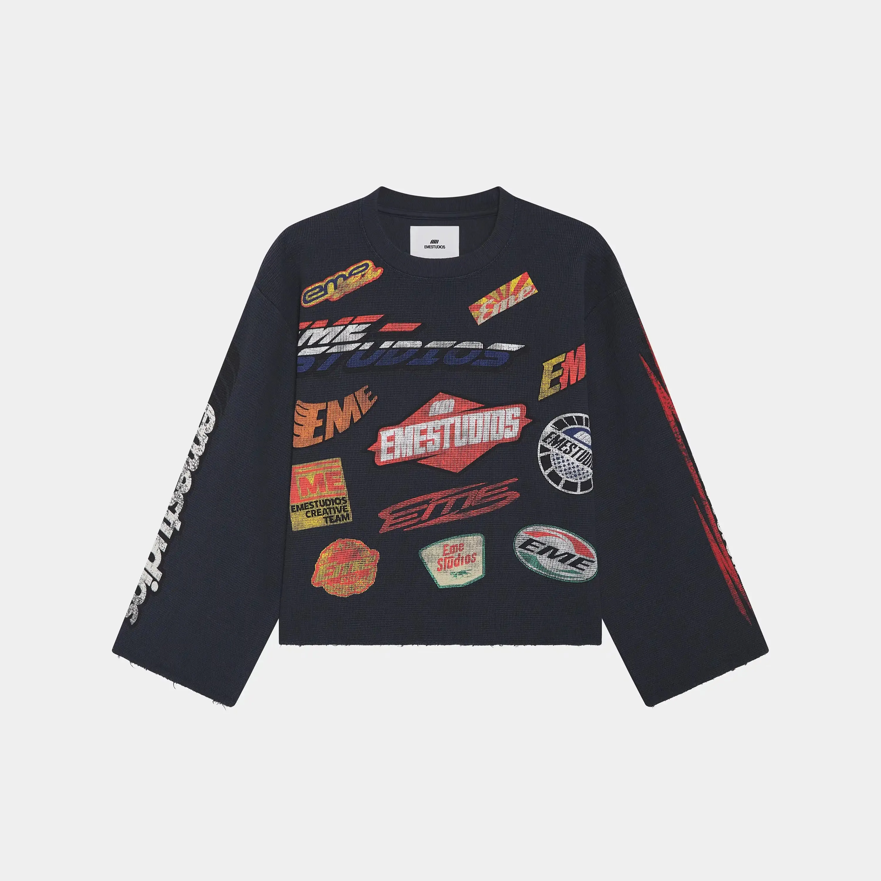 Waffle Navy Crewneck sold by EME STUDIOS