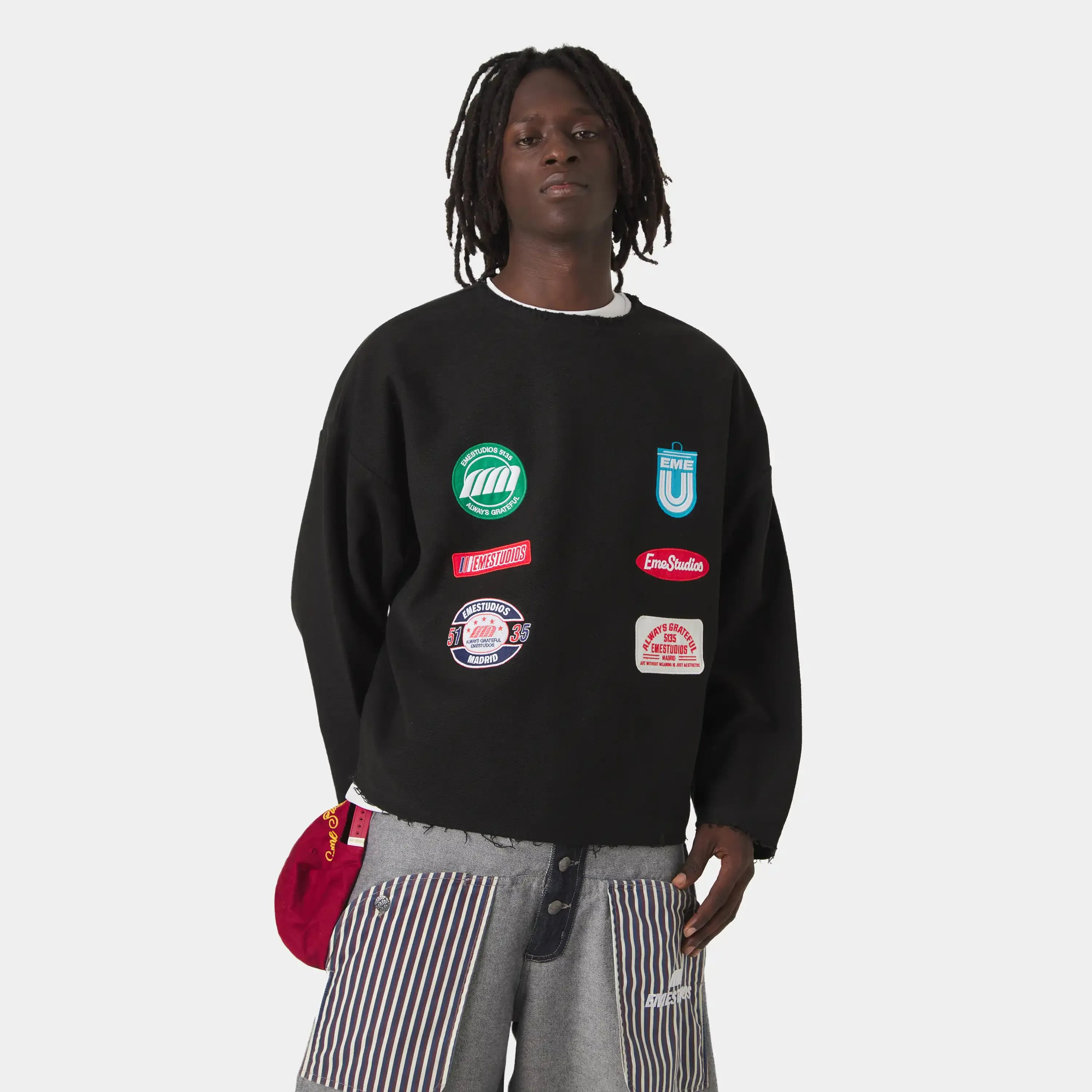 Patches Black Crewneck sold by EME STUDIOS product image thumbnail 3