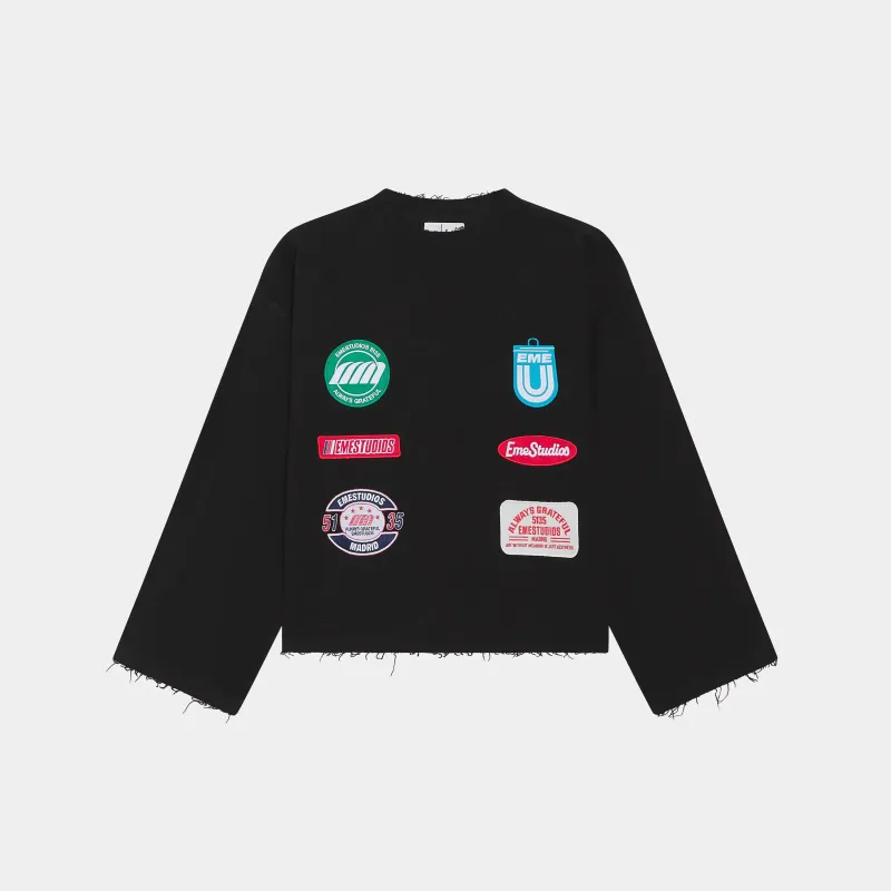 Patches Black Crewneck sold by EME STUDIOS
