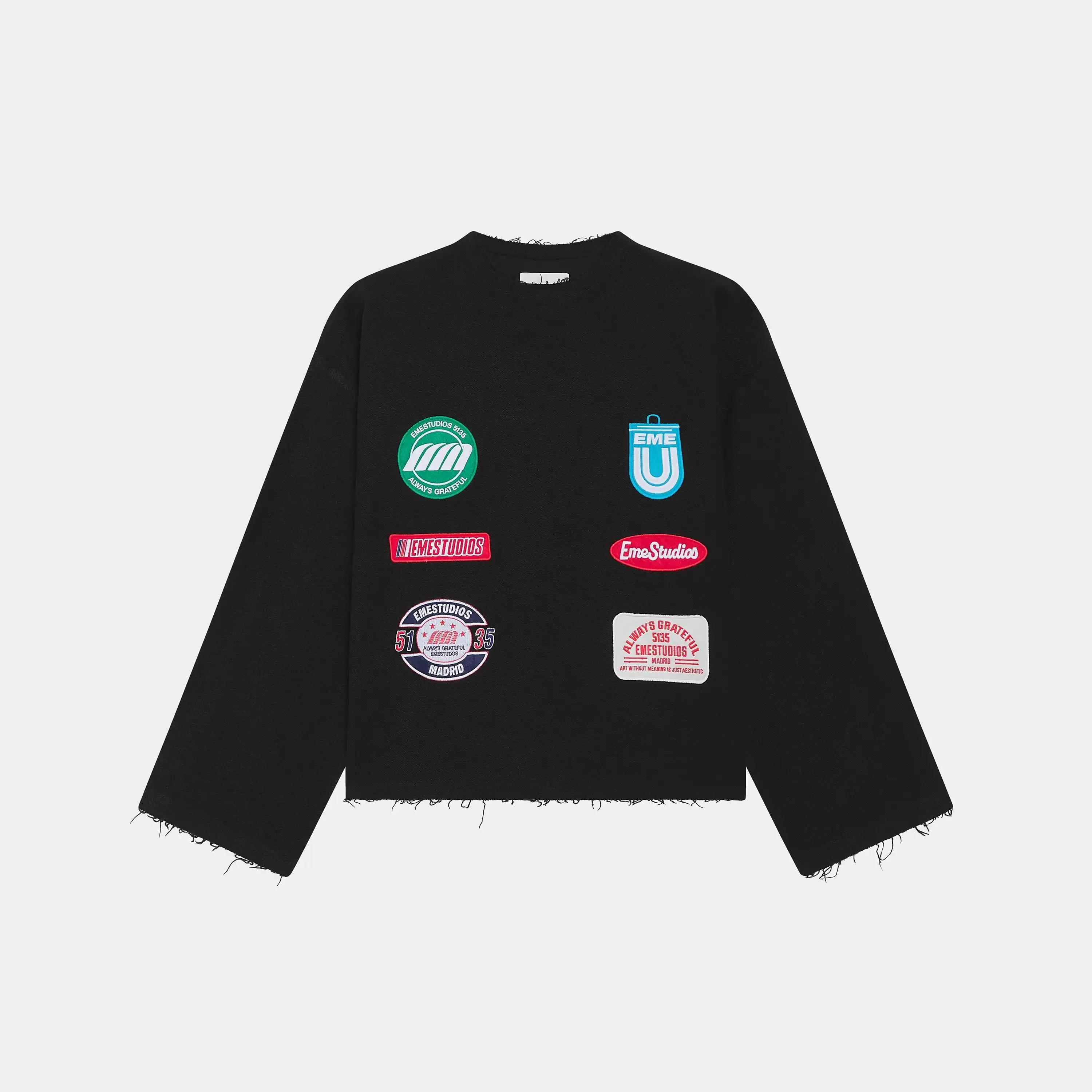 Patches Black Crewneck sold by EME STUDIOS
