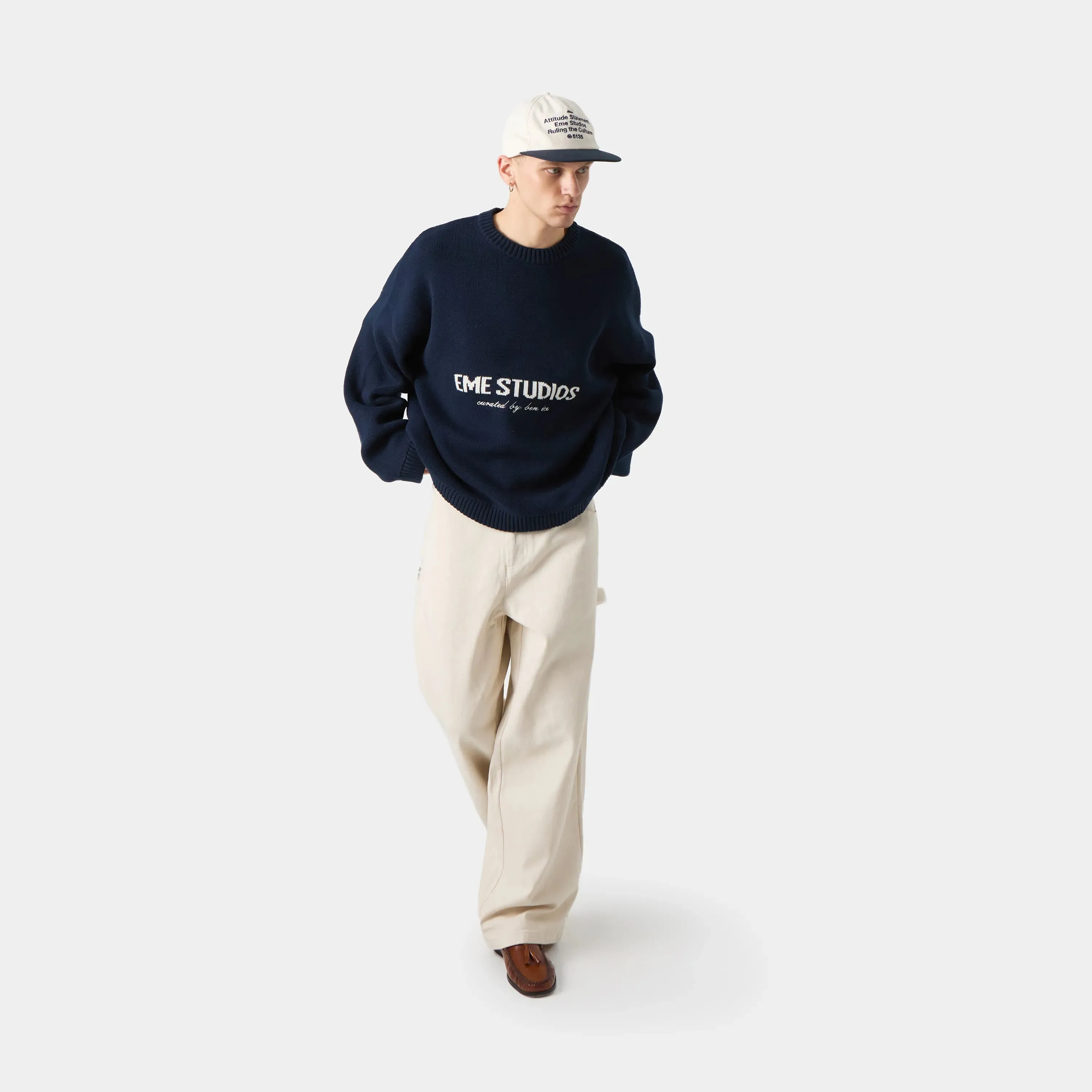 Master Navy Knit Sweater sold by EME STUDIOS product image thumbnail 4
