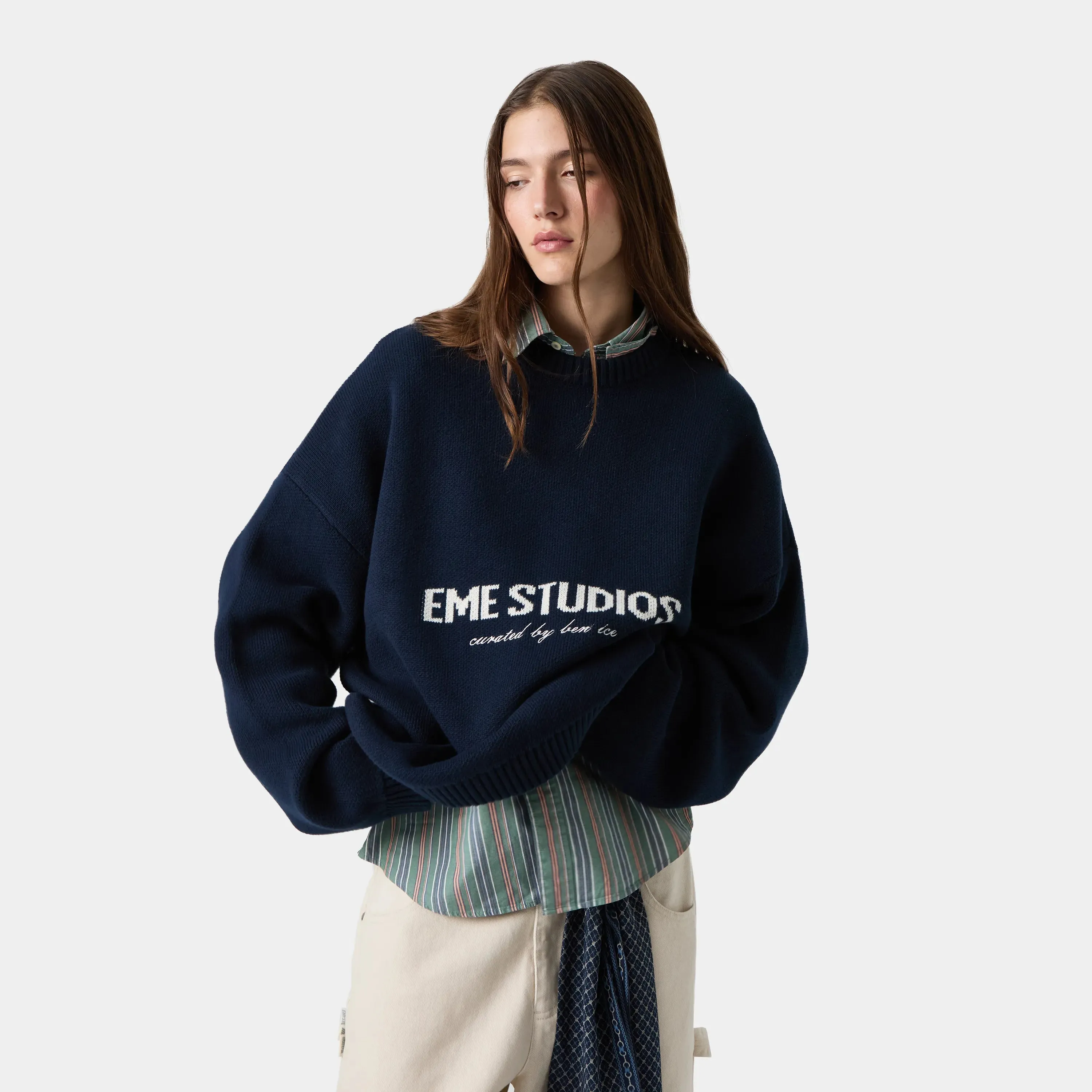 Master Navy Knit Sweater sold by EME STUDIOS product image thumbnail 2