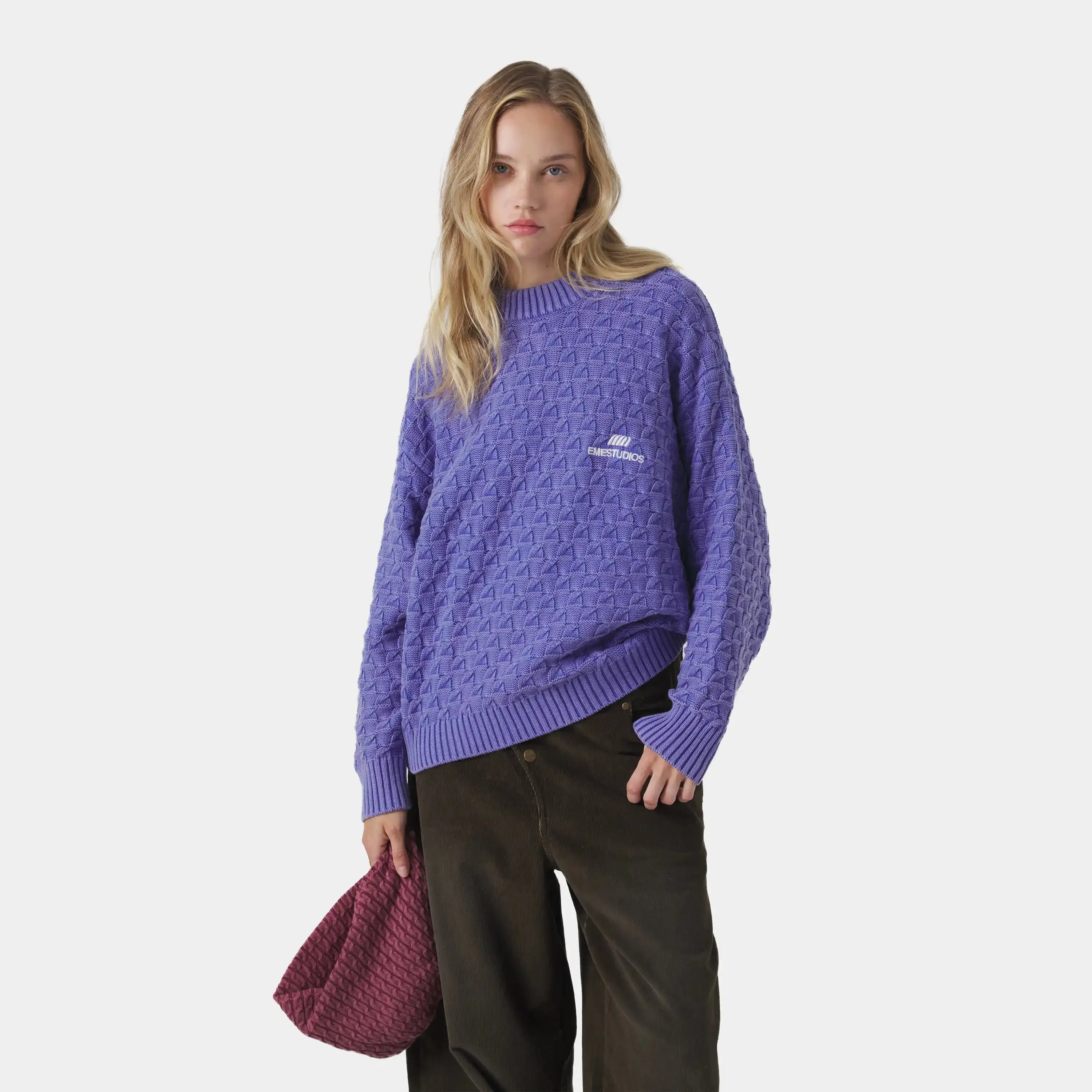 Grid Lucent Cable Knit Sweater sold by EME STUDIOS product image thumbnail 4
